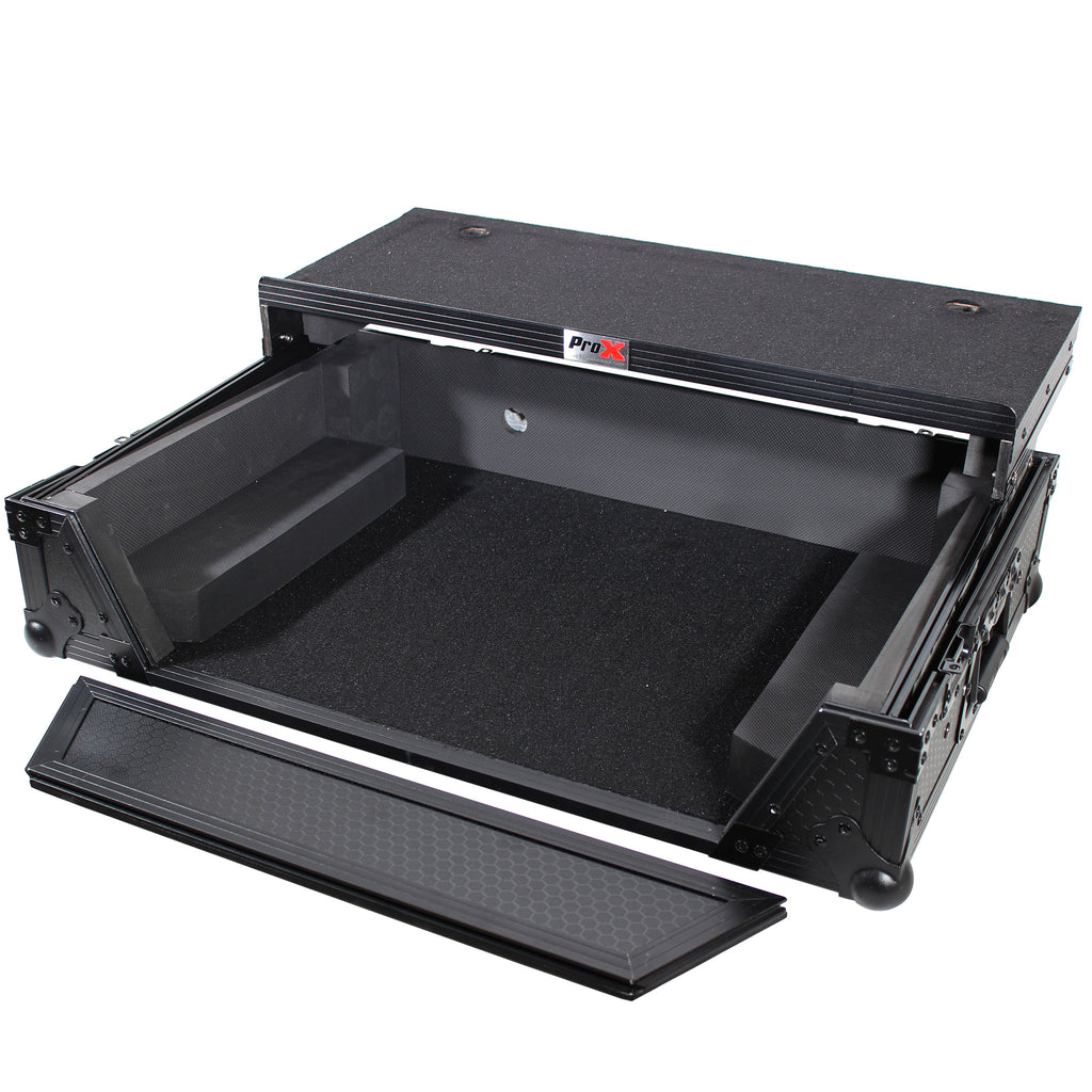 ATA Flight Case For Denon PRIME 2 DJ Controller with Laptop Shelf 1U Rack Space - Black