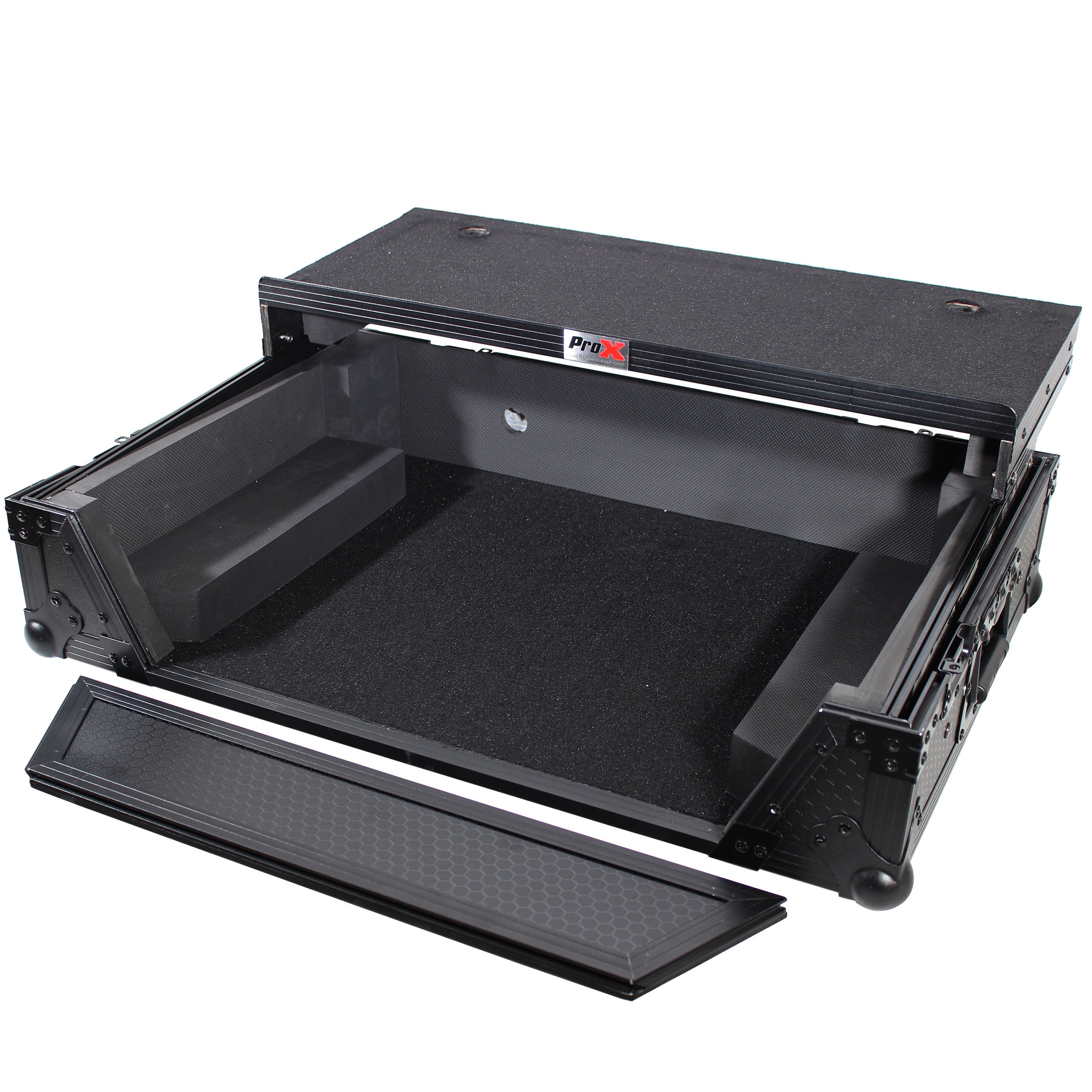 ATA Flight Case For Denon PRIME 2 DJ Controller with Laptop Shelf 1U Rack Space - Black