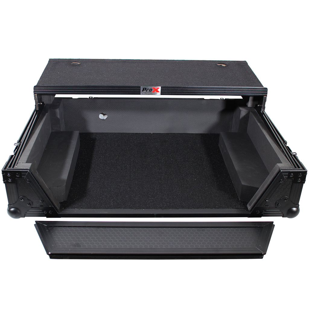 ATA Flight Case For Denon PRIME 2 DJ Controller with Laptop Shelf 1U Rack Space - Black