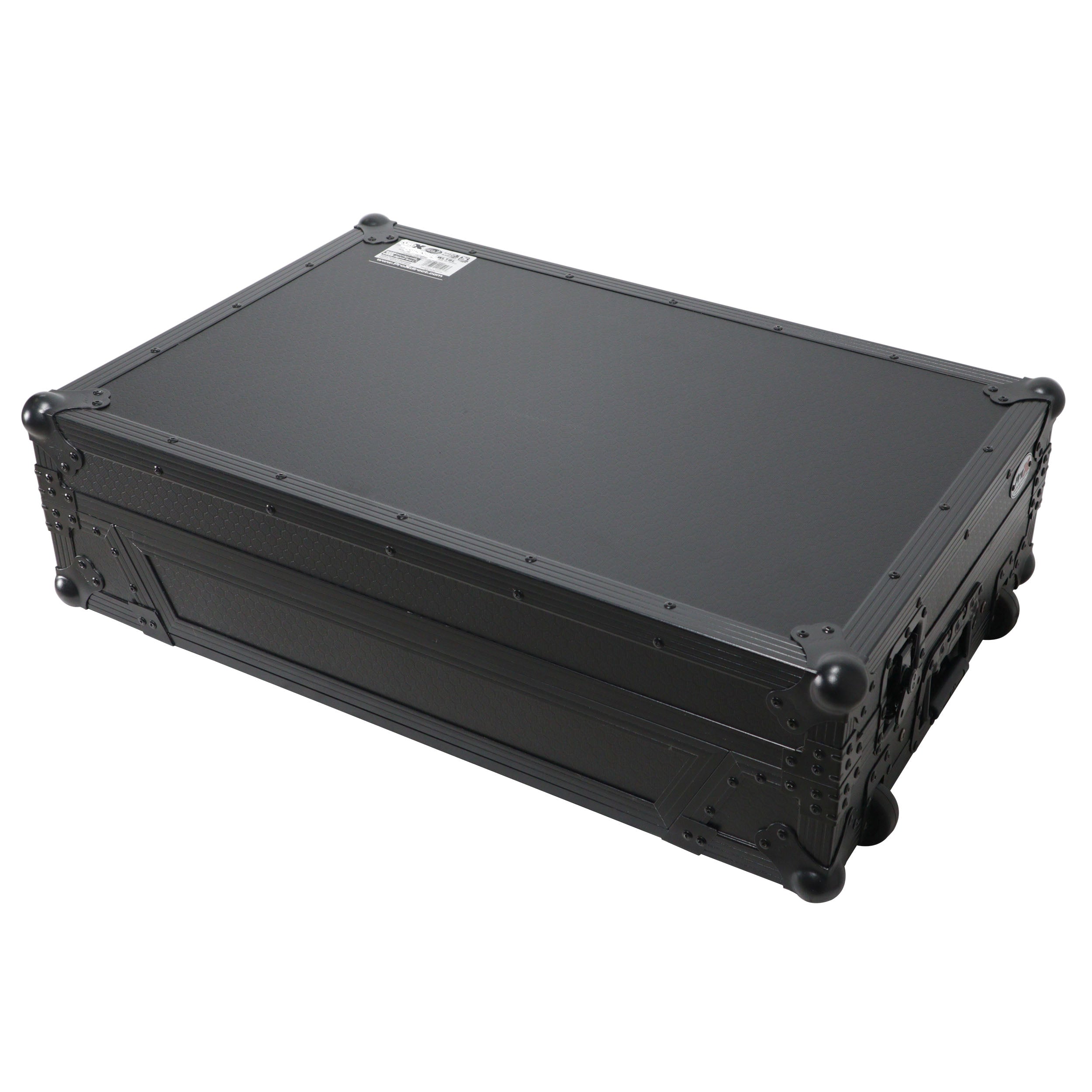 ATA Flight Case For Denon PRIME 4 MK2 DJ Controller with Laptop Shelf 1U Rack Space and Wheels - Black