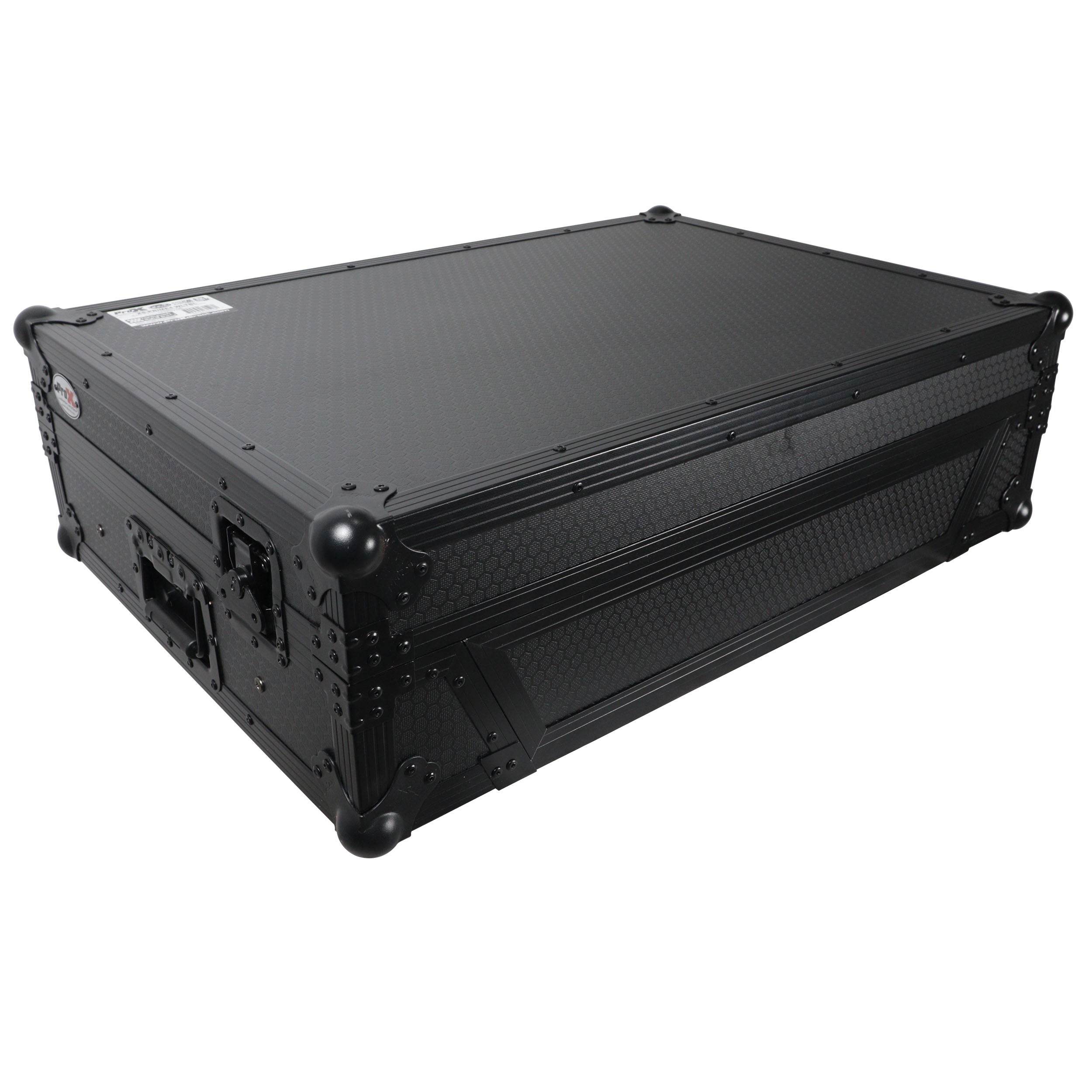 ATA Flight Case For Denon PRIME 4 MK2 DJ Controller with Laptop Shelf 1U Rack Space and Wheels - Black