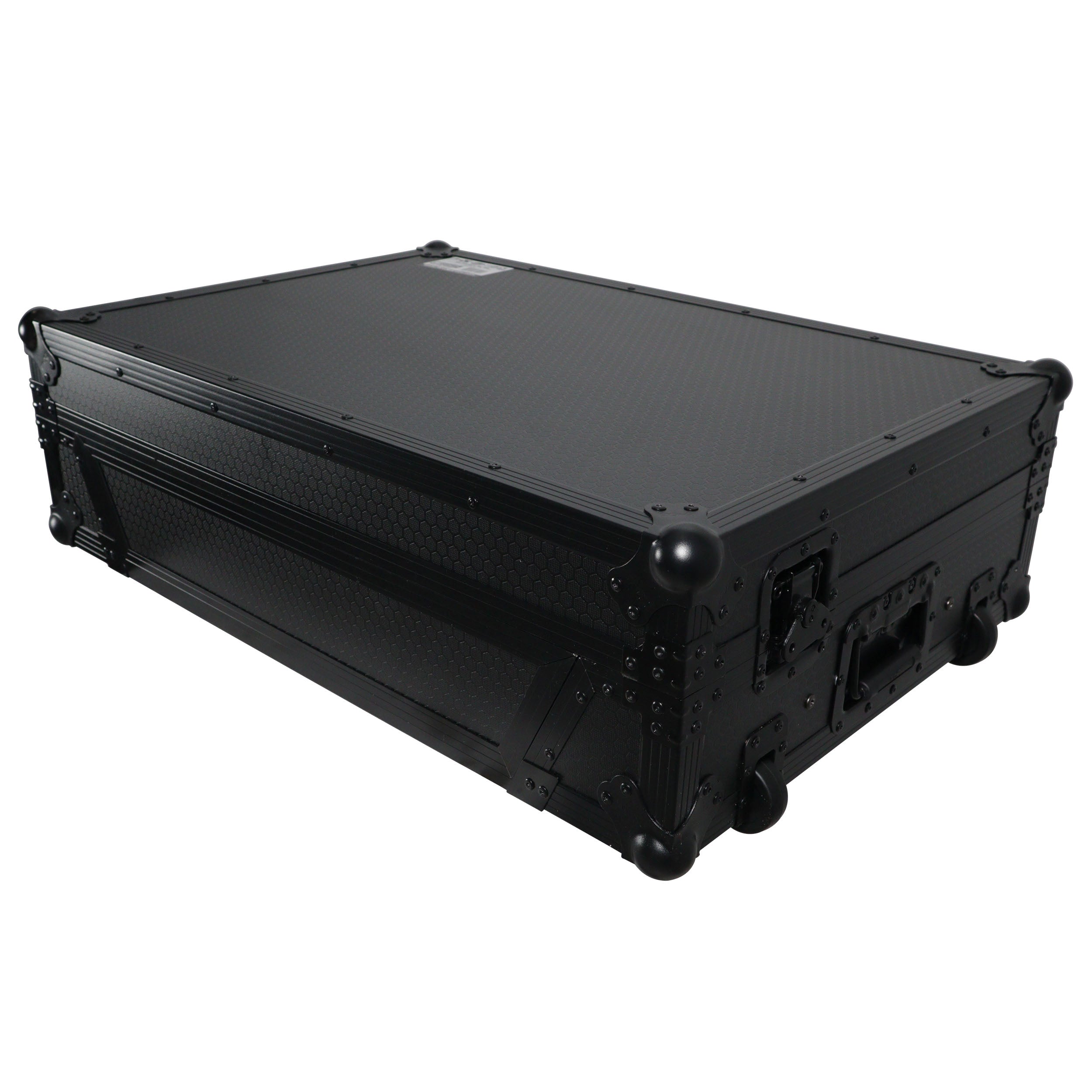 ATA Flight Case For Denon PRIME 4 MK2 DJ Controller with Laptop Shelf 1U Rack Space and Wheels - Black