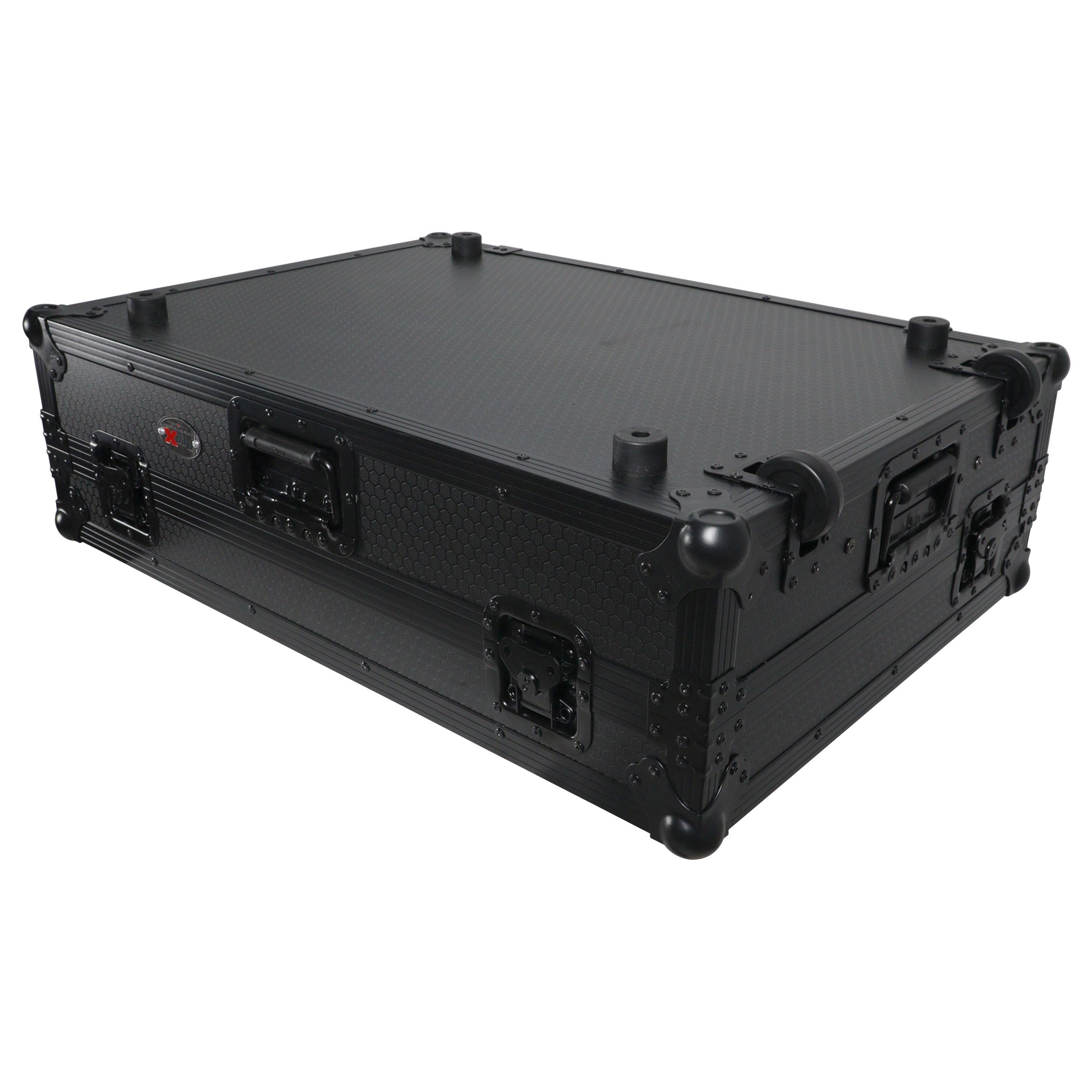 ATA Flight Case For Denon PRIME 4 MK2 DJ Controller with Laptop Shelf 1U Rack Space and Wheels - Black