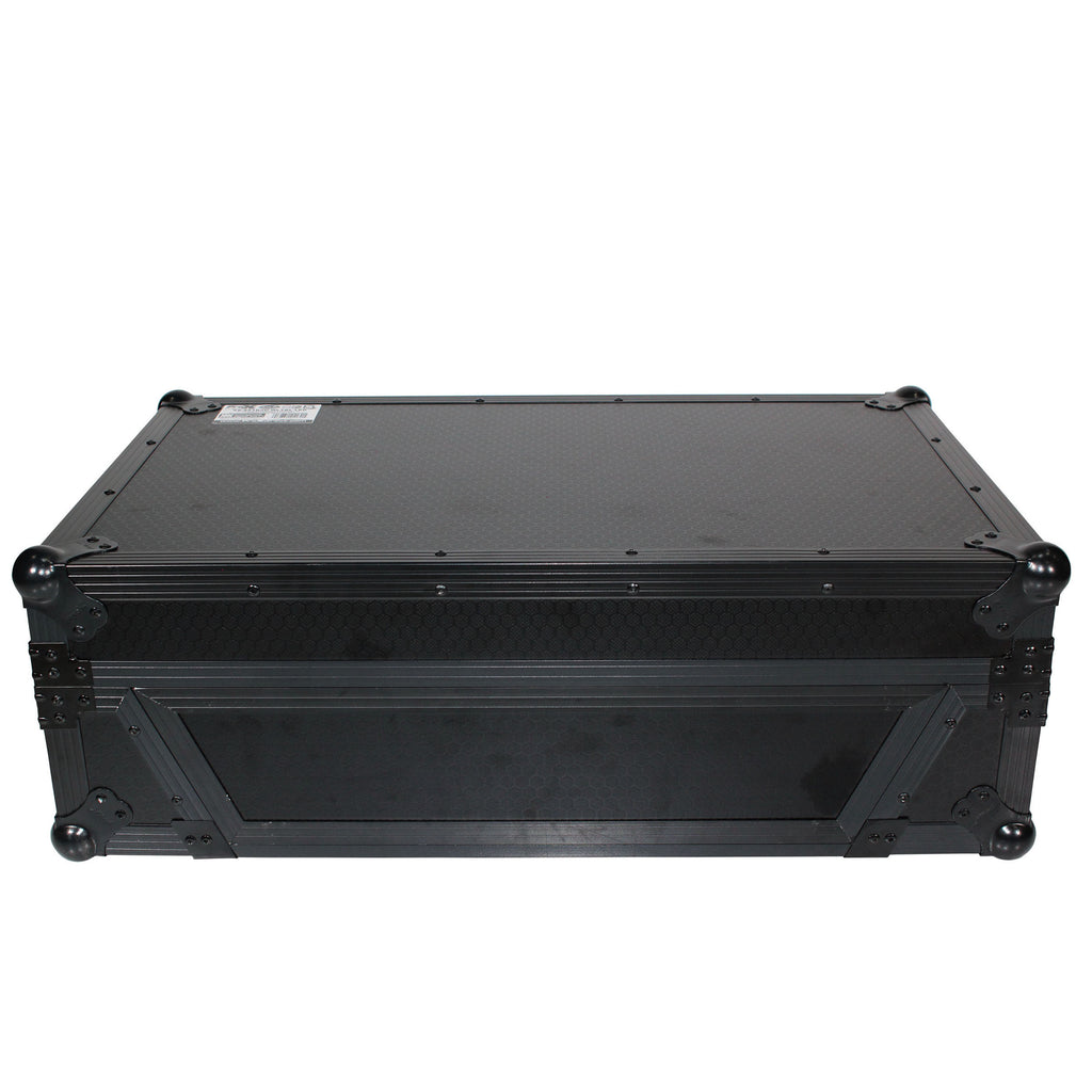 ATA Flight Case For Denon PRIME 4 DJ Controller with 2U Rack Space and Wheels - Black