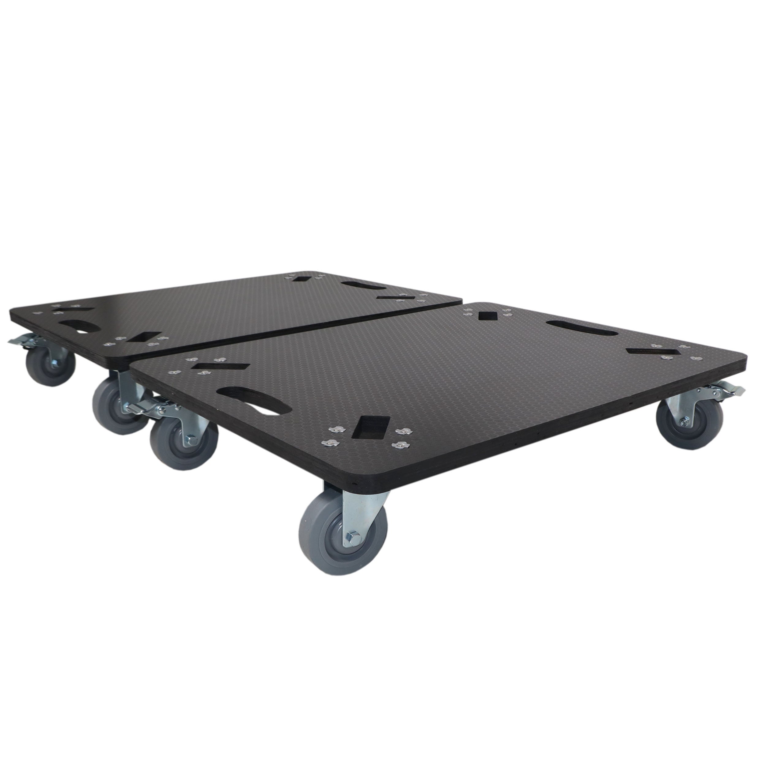 2PCS Set of 2 Caster Boards with 4" Industrial Grade Caster Wheels for Cases Truss Block Speakers Heavy Equipment