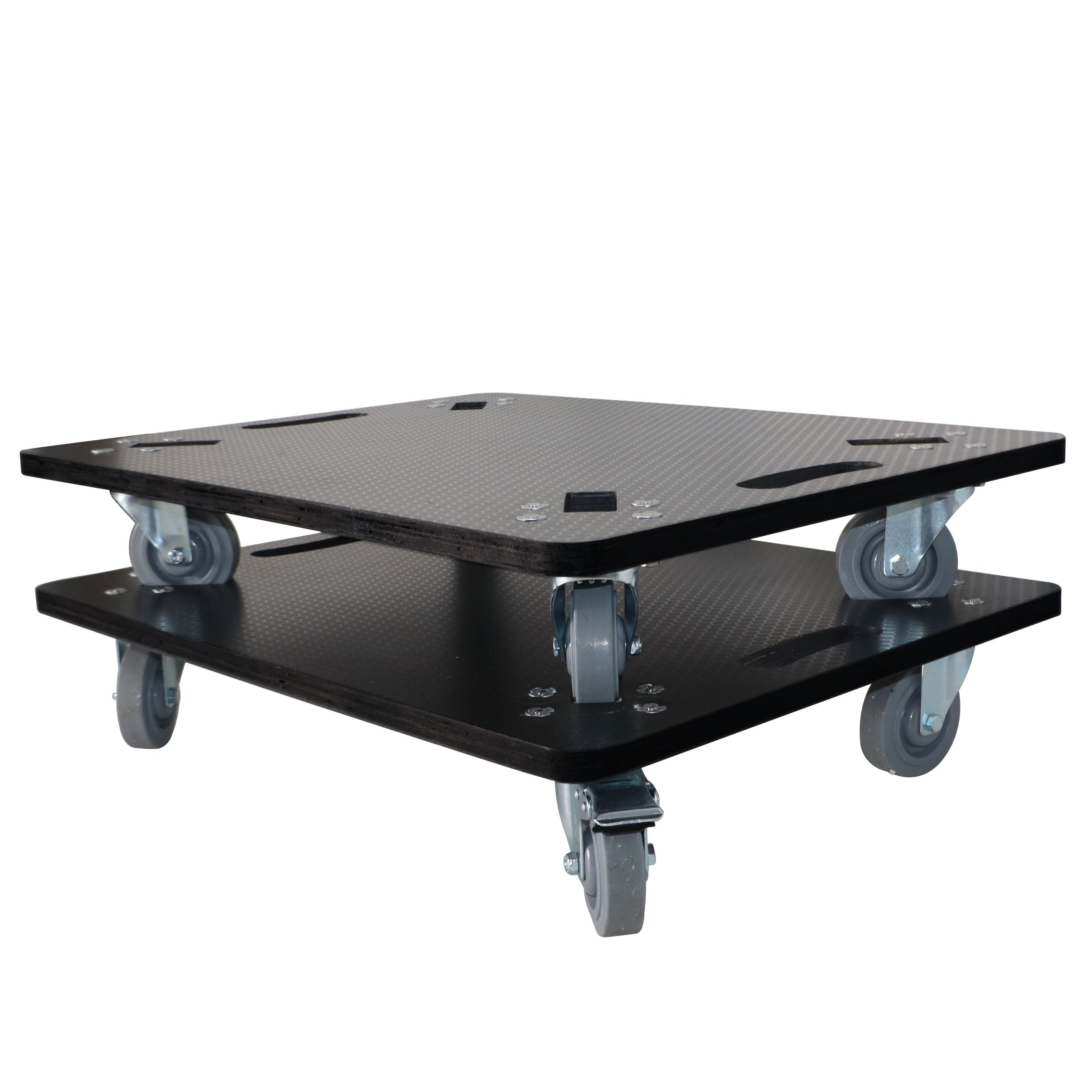 2PCS Set of 2 Caster Boards with 4" Industrial Grade Caster Wheels for Cases Truss Block Speakers Heavy Equipment