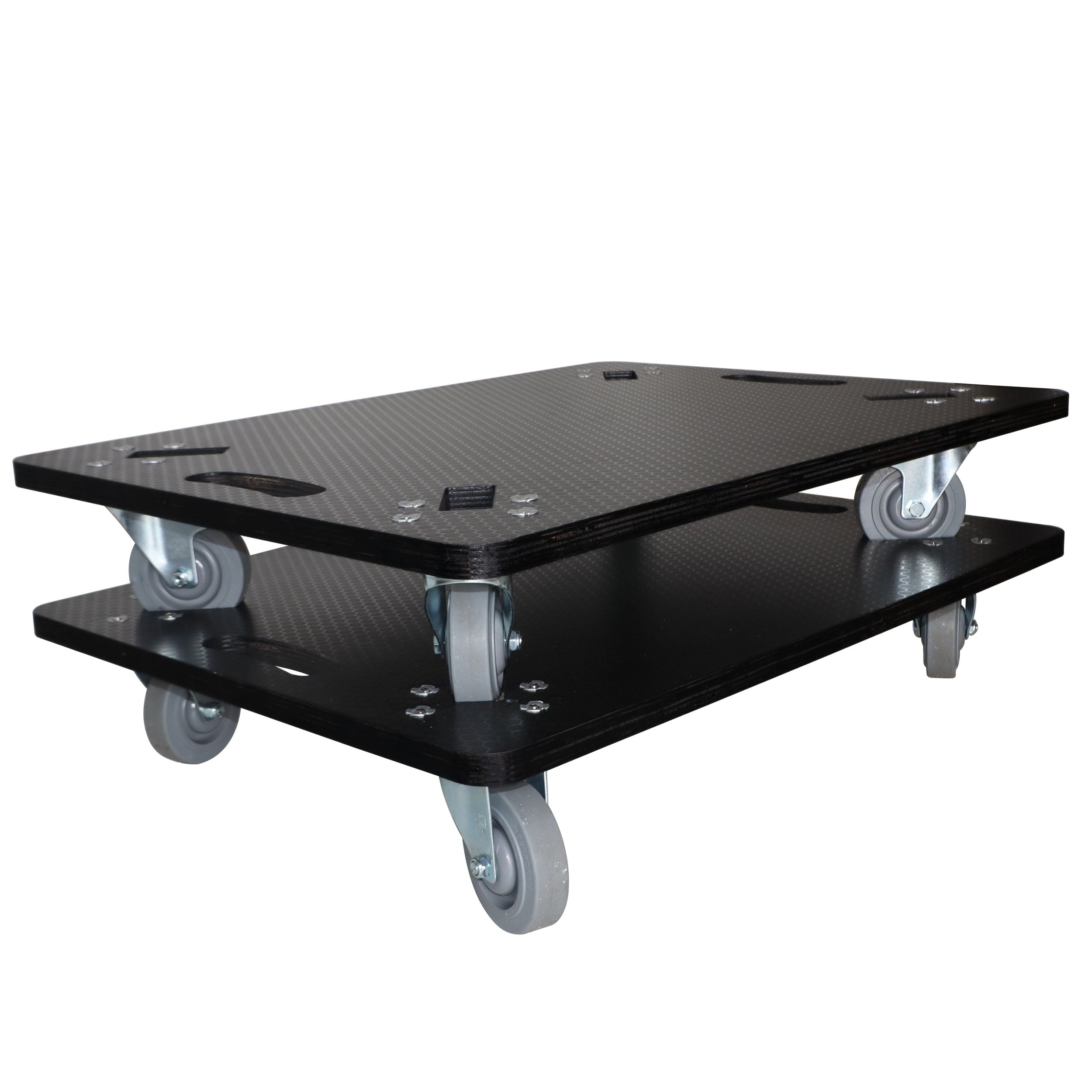 2PCS Set of 2 Caster Boards with 4" Industrial Grade Caster Wheels for Cases Truss Block Speakers Heavy Equipment