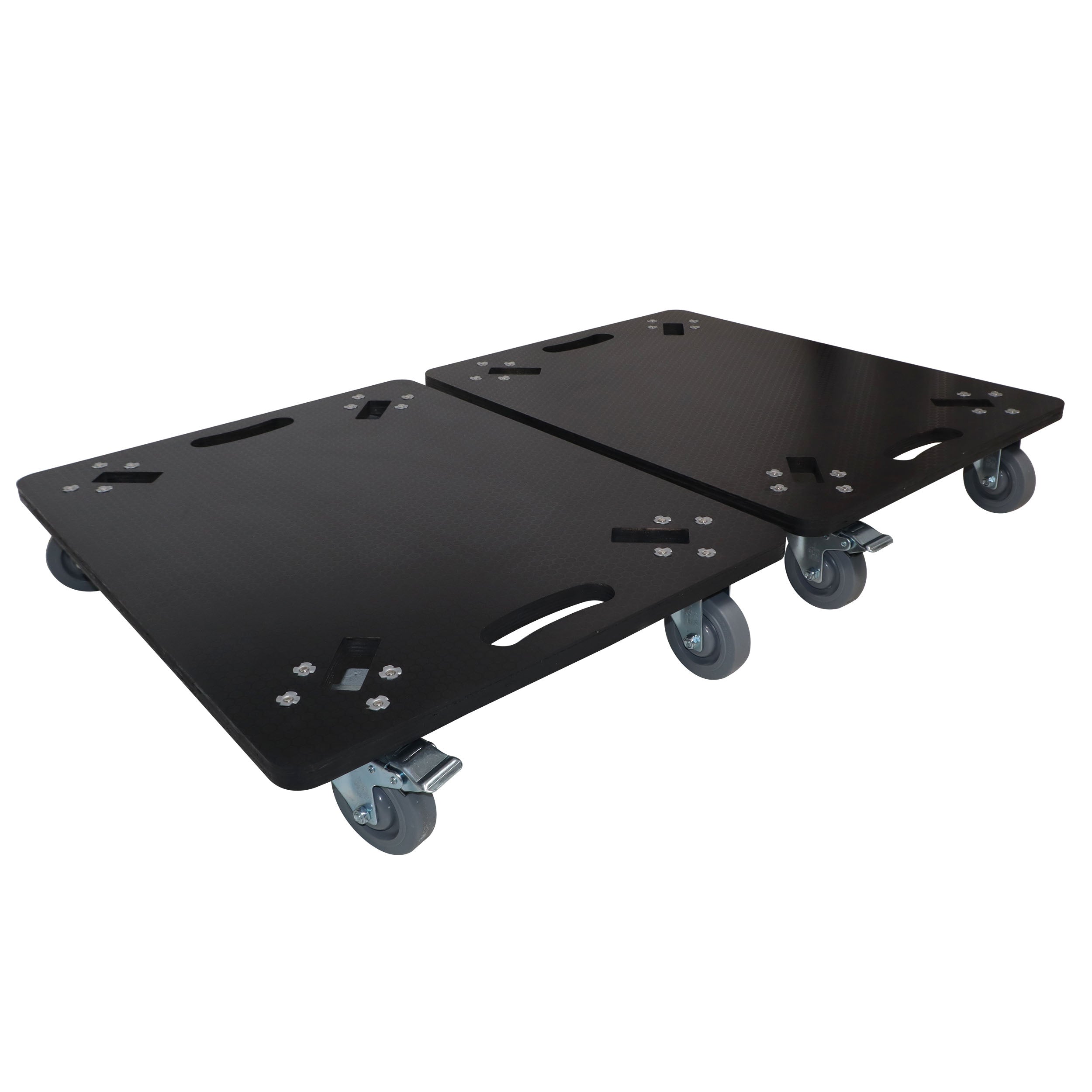 Set of 2 Caster Boards with 4" Industrial Grade Caster Wheels for Cases Truss Block Speakers Heavy Equipment