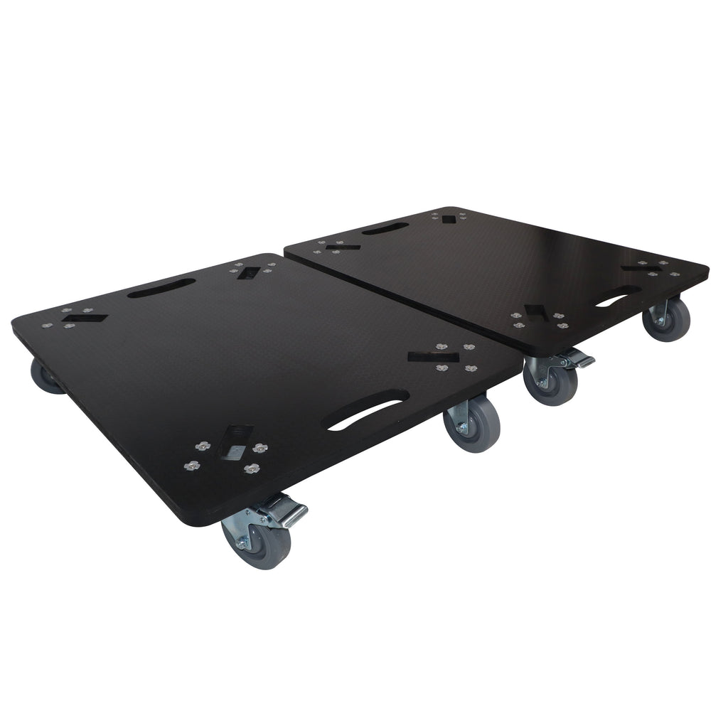 2PCS Set of 2 Caster Boards with 4" Industrial Grade Caster Wheels for Cases Truss Block Speakers Heavy Equipment