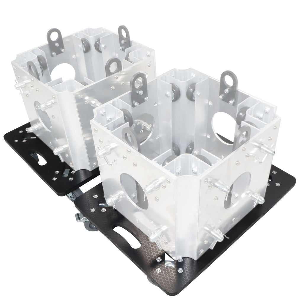 Set of 2 Caster Boards with 4" Industrial Grade Caster Wheels for Cases Truss Block Speakers Heavy Equipment