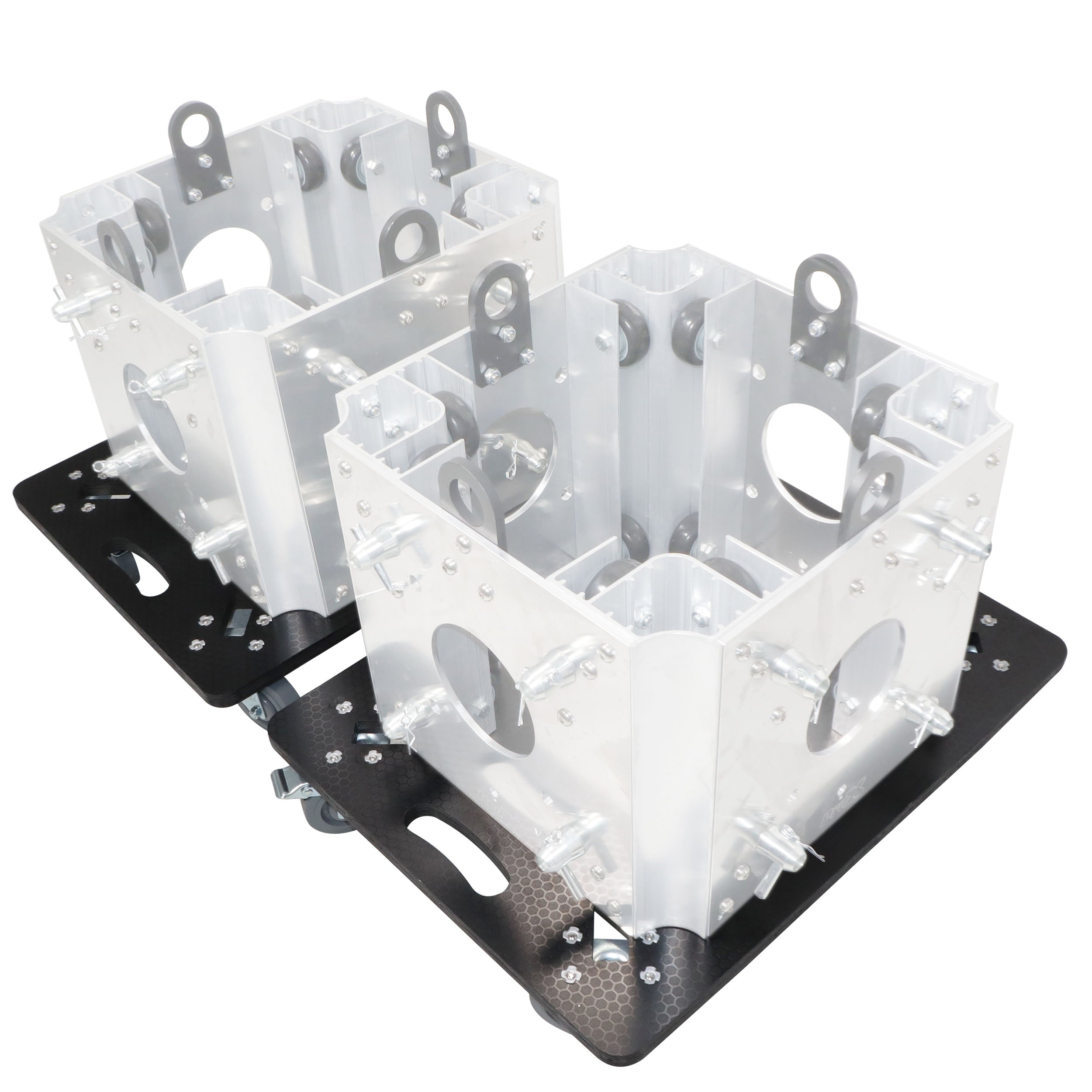 2PCS Set of 2 Caster Boards with 4" Industrial Grade Caster Wheels for Cases Truss Block Speakers Heavy Equipment