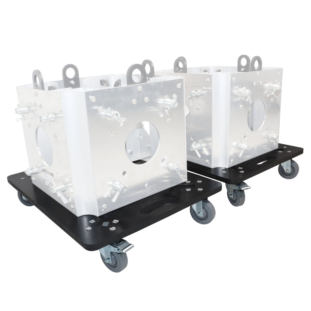 2PCS Set of 2 Caster Boards with 4" Industrial Grade Caster Wheels for Cases Truss Block Speakers Heavy Equipment