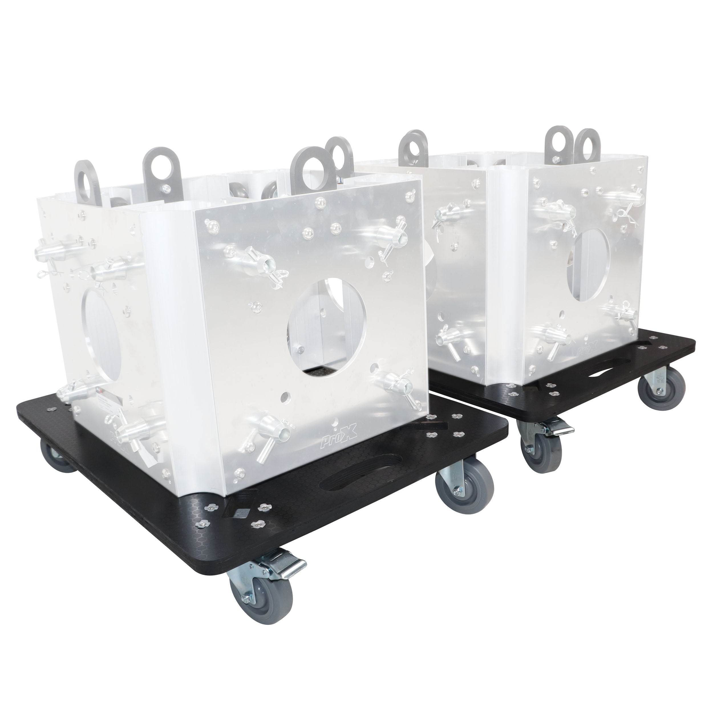 2PCS Set of 2 Caster Boards with 4" Industrial Grade Caster Wheels for Cases Truss Block Speakers Heavy Equipment