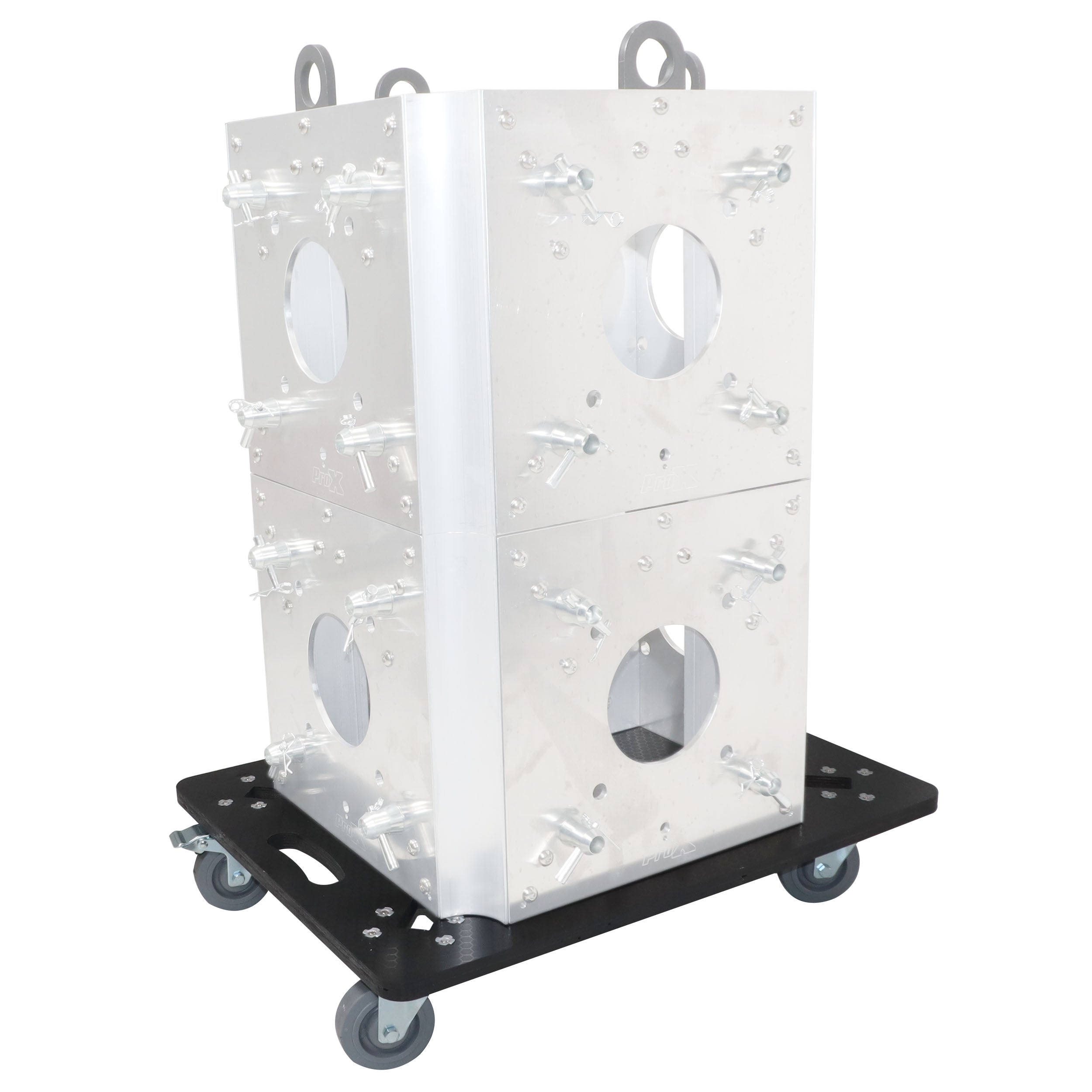 Set of 2 Caster Boards with 4" Industrial Grade Caster Wheels for Cases Truss Block Speakers Heavy Equipment