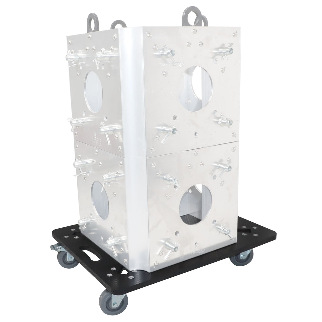 2PCS Set of 2 Caster Boards with 4" Industrial Grade Caster Wheels for Cases Truss Block Speakers Heavy Equipment