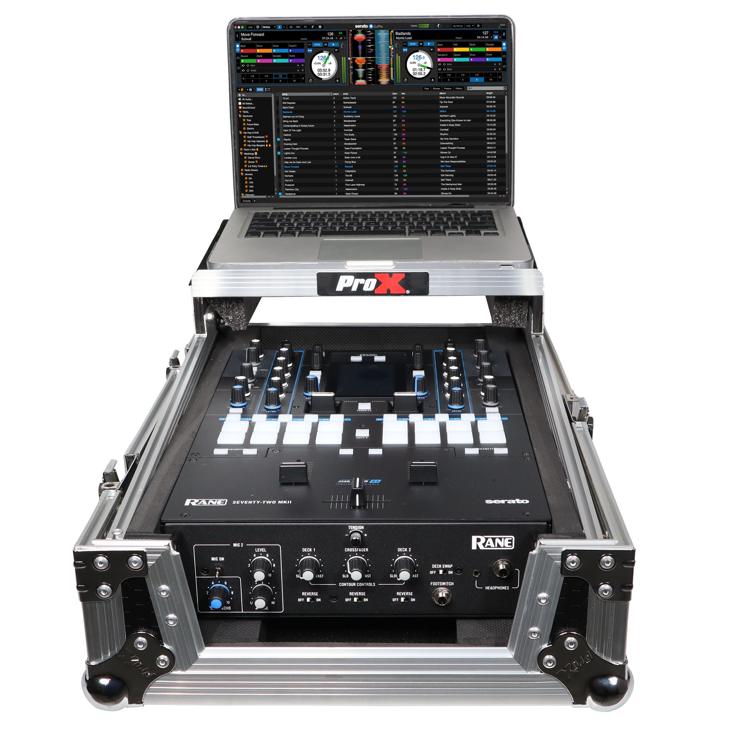 11" DJ Mixer Road Case W/Laptop Shelf for Rane Seventy-Two 72 and Rane Seventy