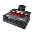 ATA Flight Style Road Case For RANE Four or RANE Performer DJ Controller with Laptop Shelf 1U Rack Space LED and Wheels  - Black