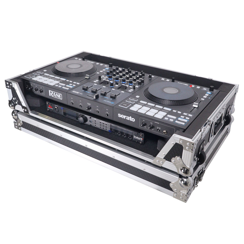 ATA Flight Style Road Case For RANE Four or RANE Performer DJ Controller with 1U Rack Space and Wheels