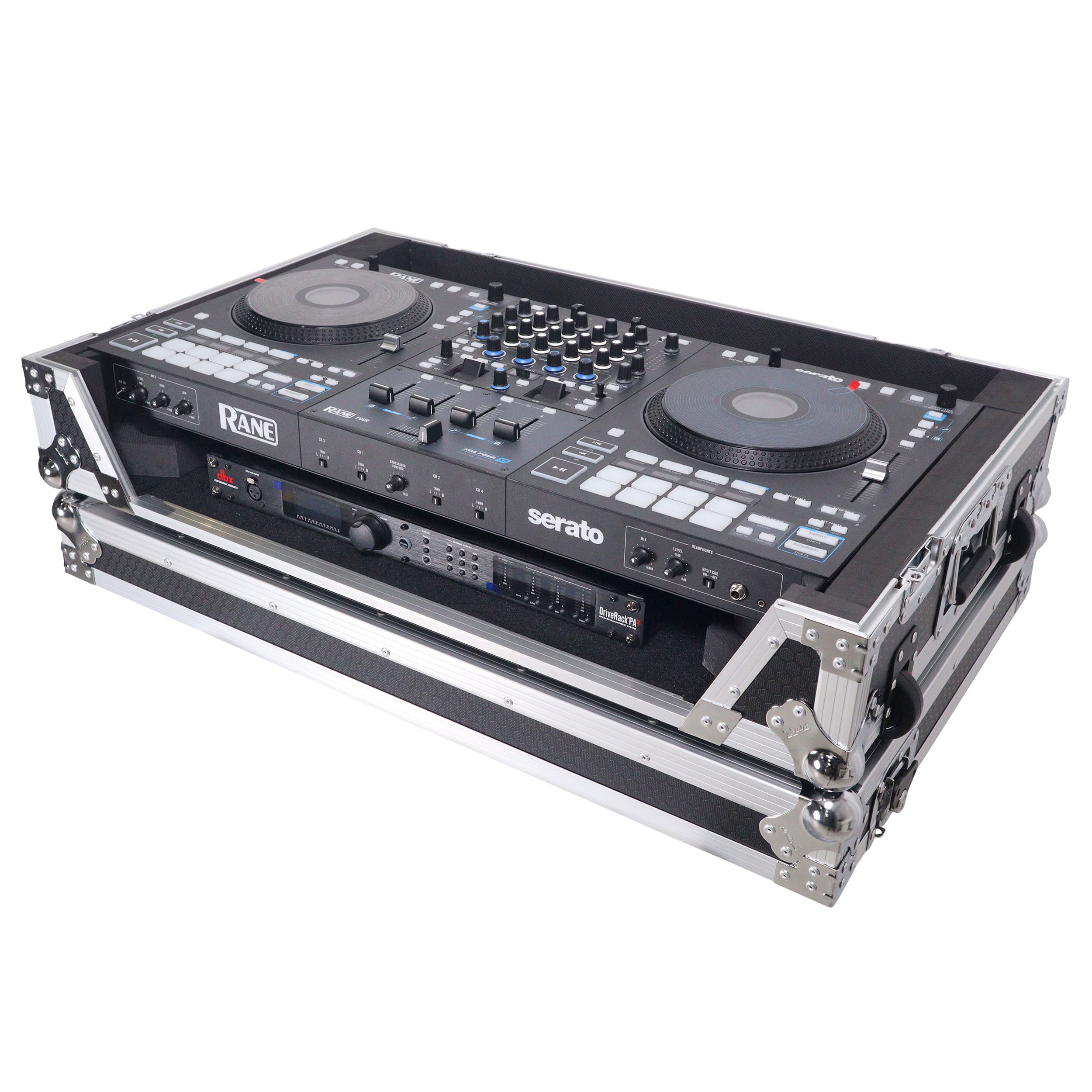 ATA Flight Style Road Case For RANE Four or RANE Performer DJ Controller with 1U Rack Space and Wheels
