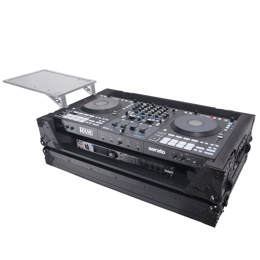ATA Flight Style Road Case For RANE Four or RANE Performer DJ Controller with 1U Rack Space and Wheels - Black Finish