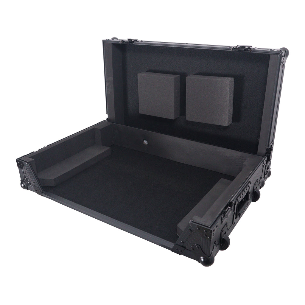 ATA Flight Style Road Case For RANE Four or RANE Performer DJ Controller with 1U Rack Space and Wheels - Black Finish
