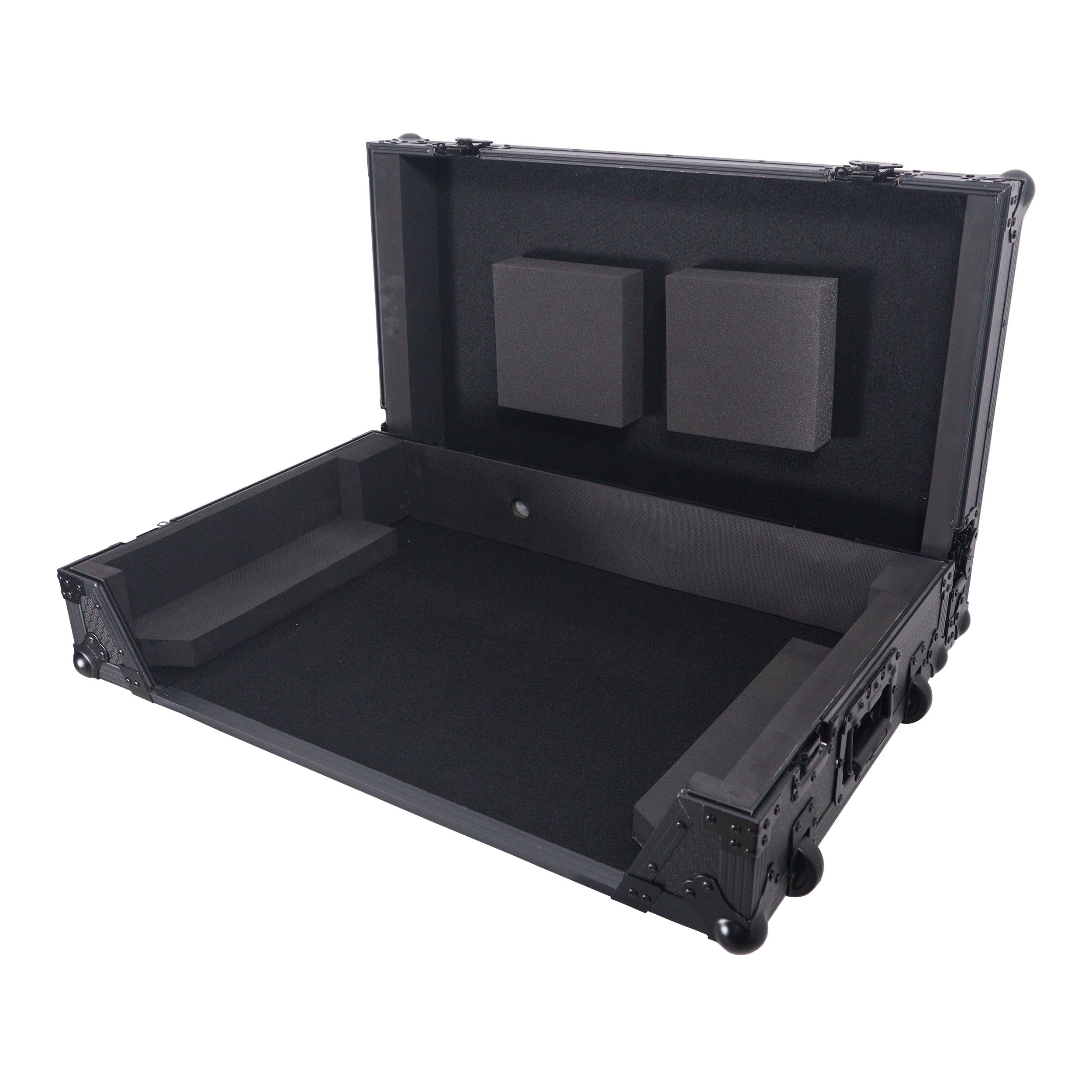 ATA Flight Style Road Case For RANE Four or RANE Performer DJ Controller with 1U Rack Space and Wheels - Black Finish