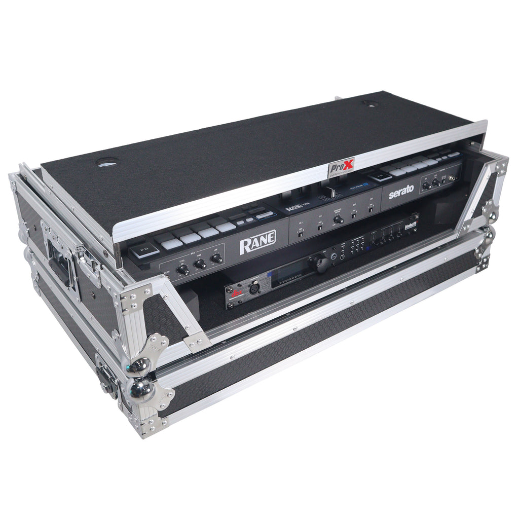 ATA Flight Style Road Case For RANE Four or RANE Performer DJ Controller with Laptop Shelf 1U Rack Space and Wheels