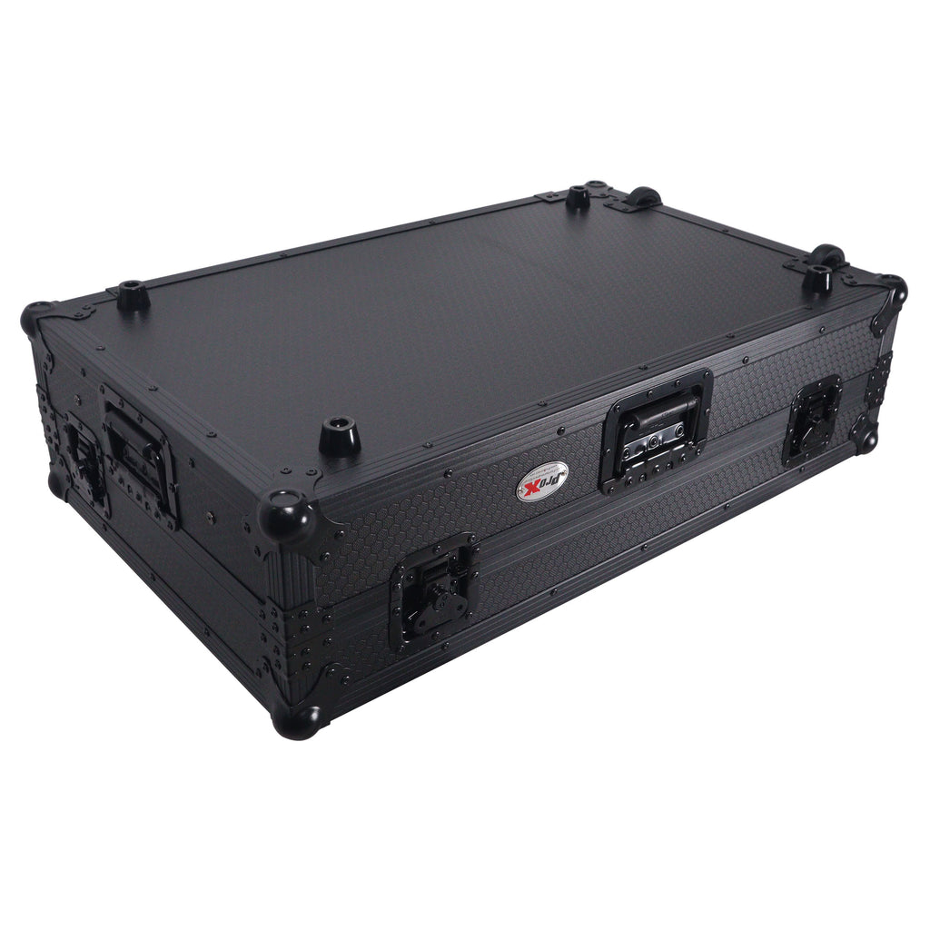 ATA Flight Style Road Case For RANE Four or RANE Performer DJ Controller with Laptop Shelf 1U Rack Space LED and Wheels  - Black