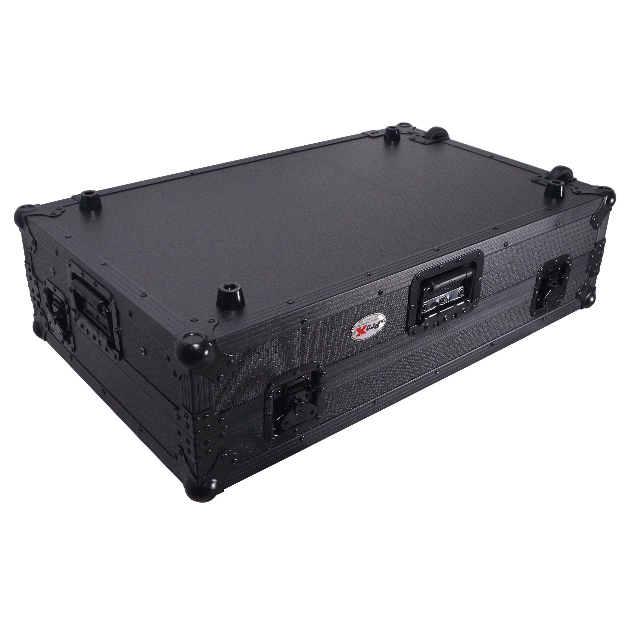 ATA Flight Style Road Case For RANE Four or RANE Performer DJ Controller with Laptop Shelf 1U Rack Space LED and Wheels  - Black
