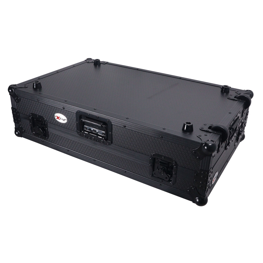 ATA Flight Style Road Case For RANE Four or RANE Performer DJ Controller with Laptop Shelf 1U Rack Space LED and Wheels  - Black