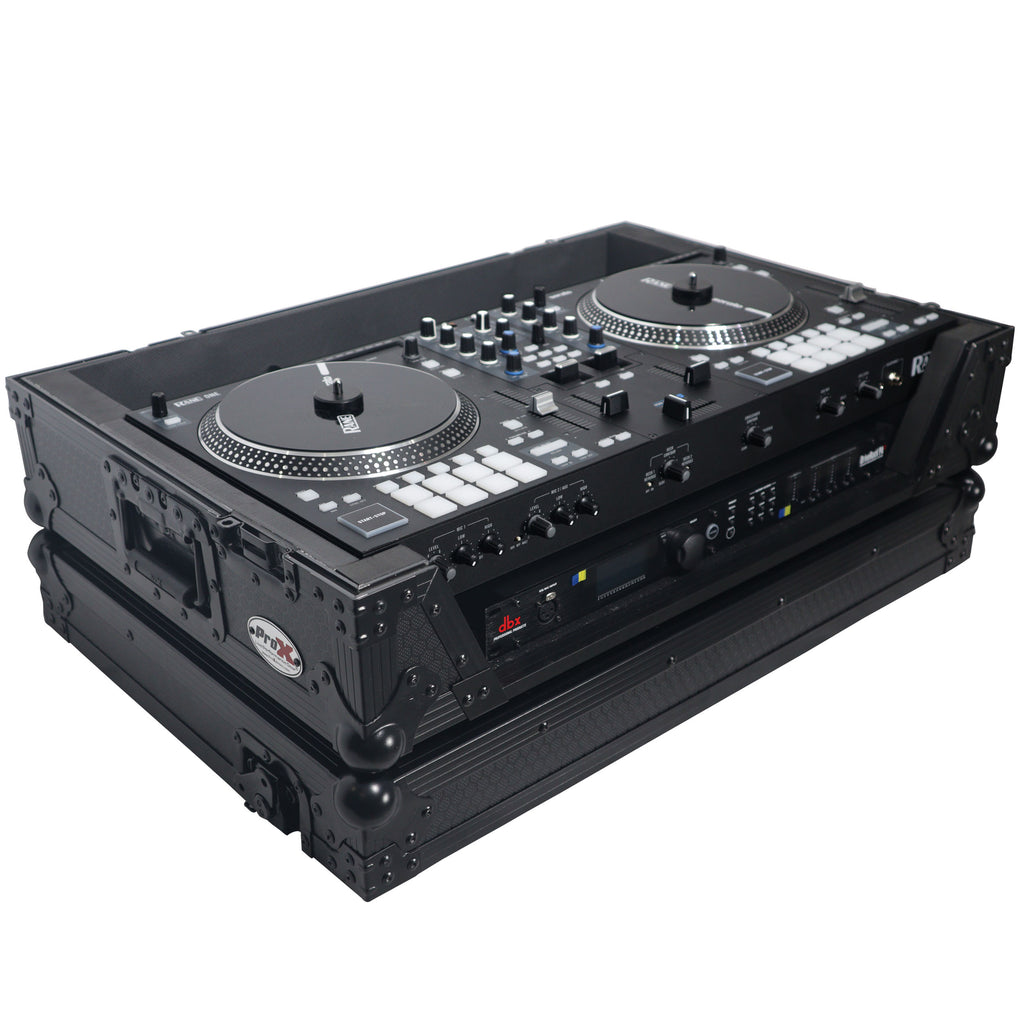 Flight Case For RANE ONE DJ Controller with 1U Rack and Wheels - Black Finish