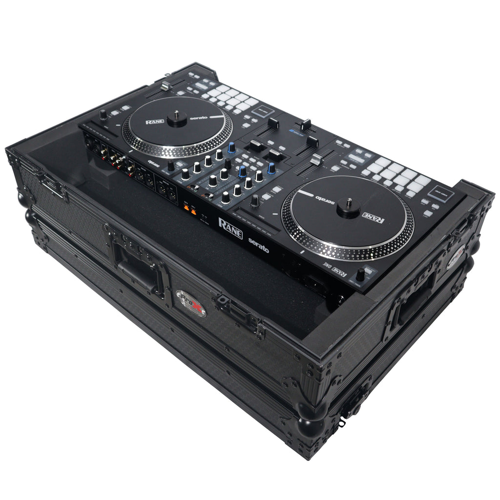 Flight Case For RANE ONE DJ Controller with 1U Rack and Wheels - Black Finish