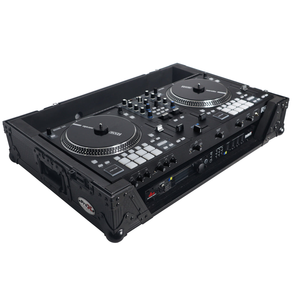 Flight Case For RANE ONE DJ Controller with 1U Rack and Wheels - Black Finish