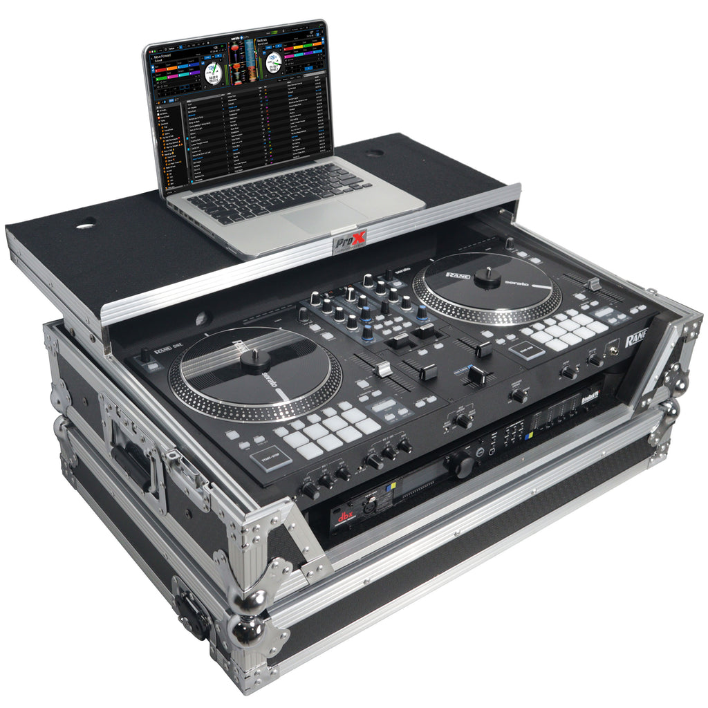 Flight Case For RANE ONE DJ Controller with Sliding Laptop Shelf, 1U Rack, and Wheels