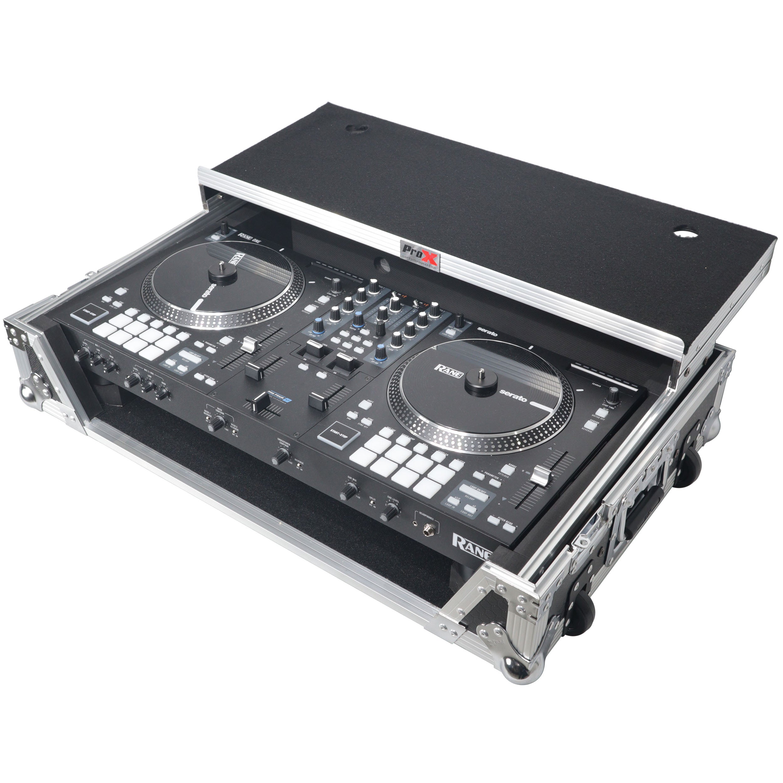 Flight Case For RANE ONE DJ Controller with Sliding Laptop Shelf, 1U Rack, and Wheels