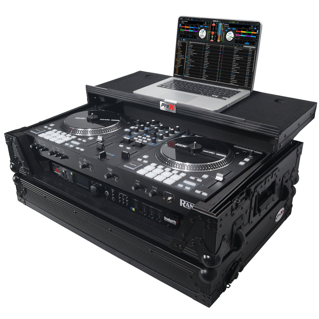 Flight Case For RANE ONE Dj Controller W-Sliding Laptop Shelf & Wheels| Black on Black