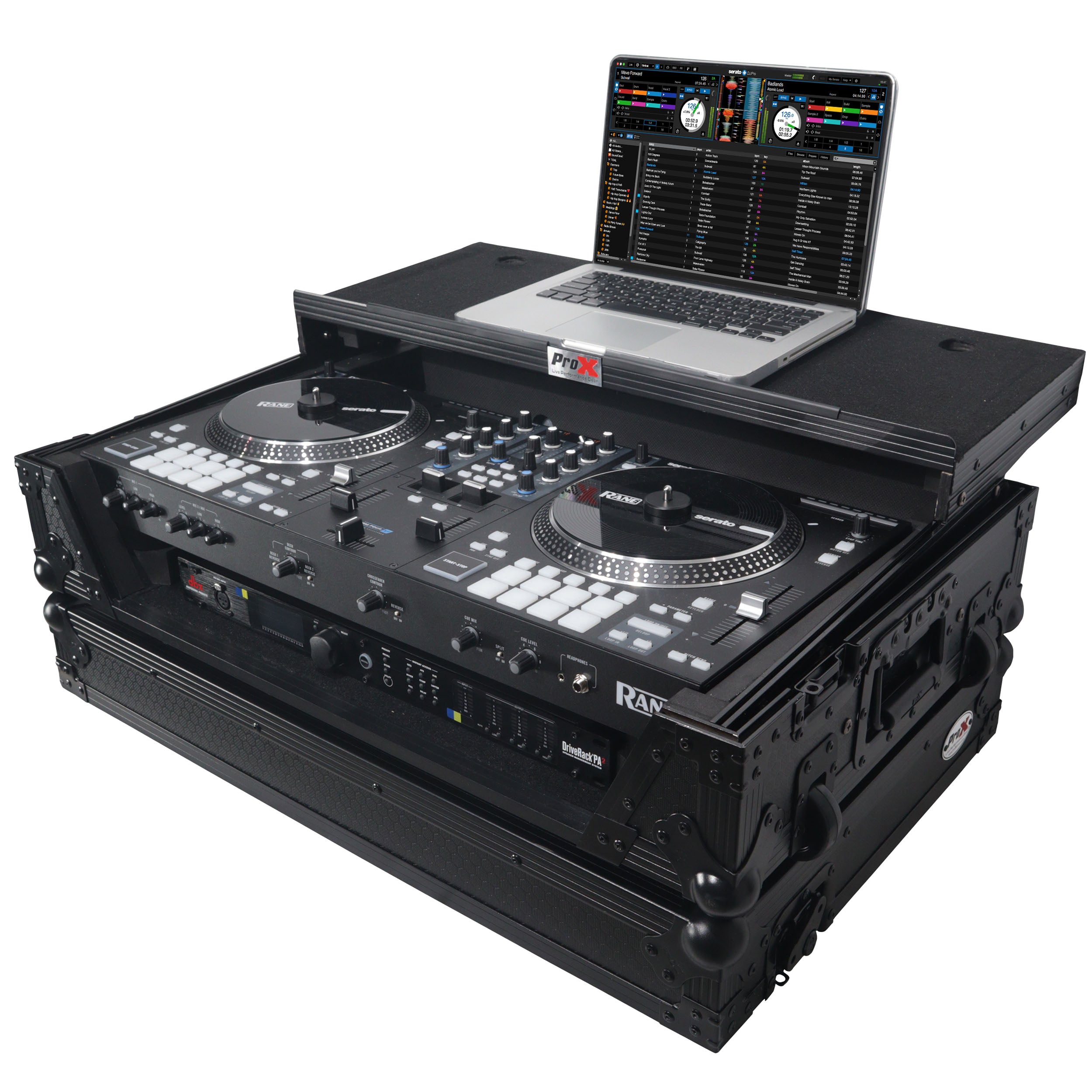 Flight Case For RANE ONE Dj Controller W-Sliding Laptop Shelf & Wheels| Black on Black