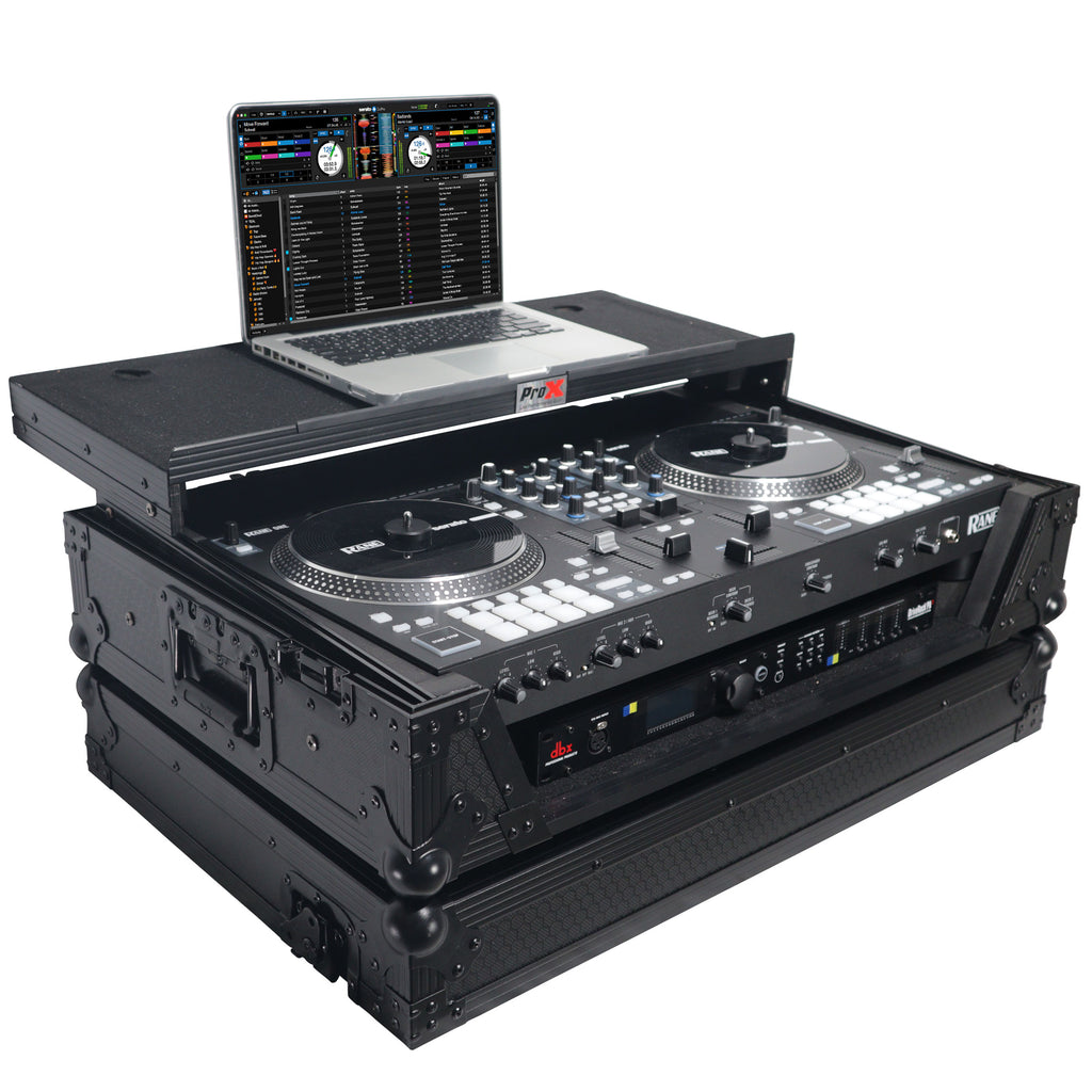 Flight Case For RANE ONE Dj Controller W-Sliding Laptop Shelf & Wheels| Black on Black
