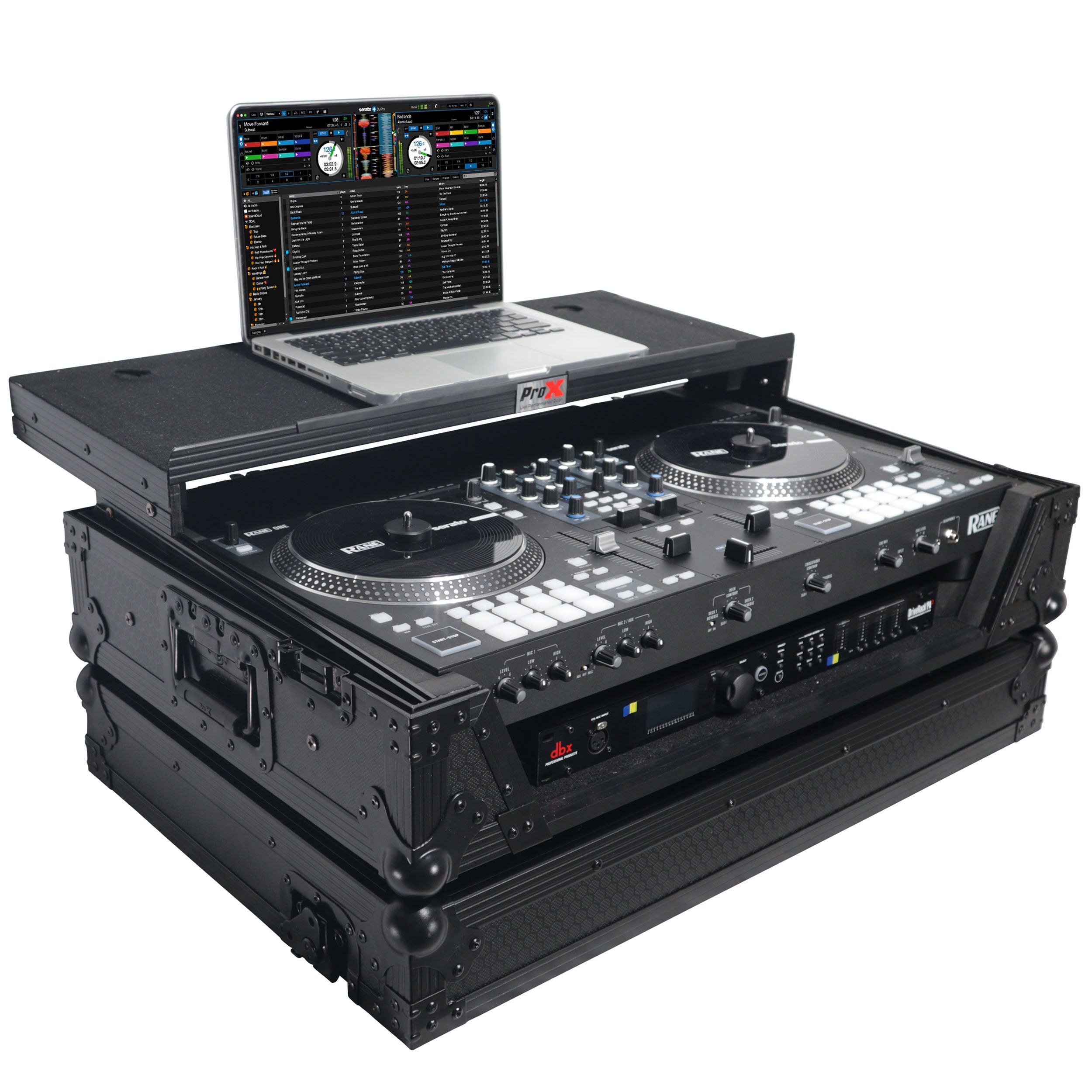 Flight Case For RANE ONE Dj Controller W-Sliding Laptop Shelf & Wheels| Black on Black