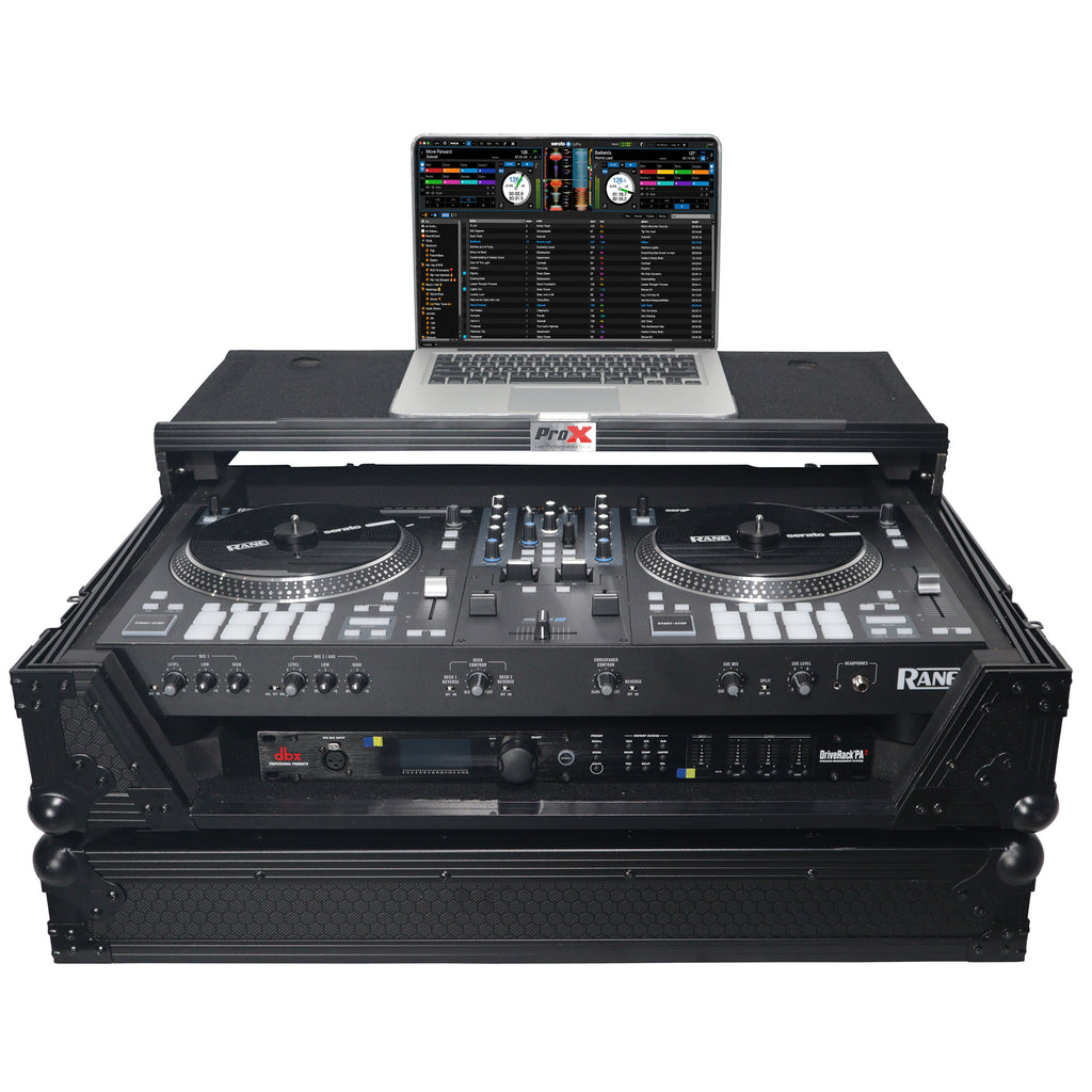 Flight Case For RANE ONE Dj Controller W-Sliding Laptop Shelf & Wheels| Black on Black