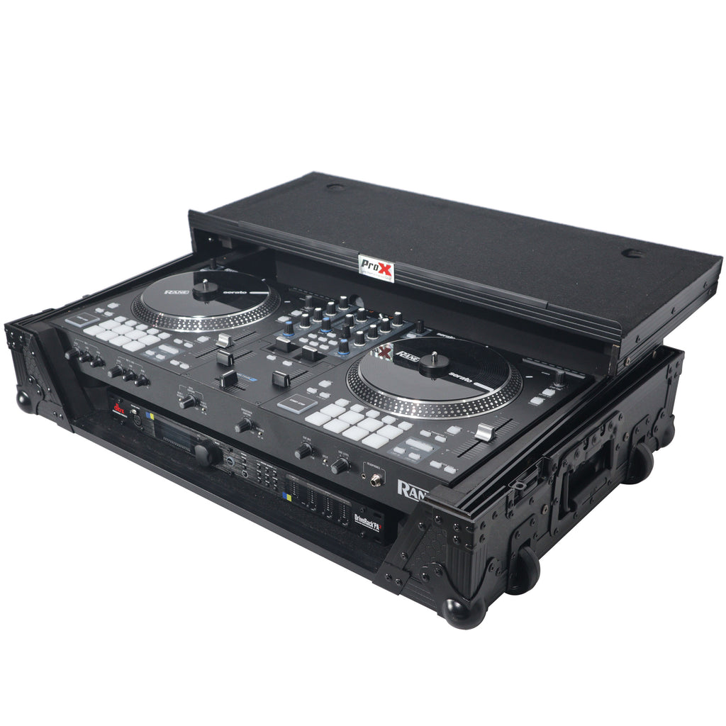 Flight Case For RANE ONE Dj Controller W-Sliding Laptop Shelf & Wheels| Black on Black
