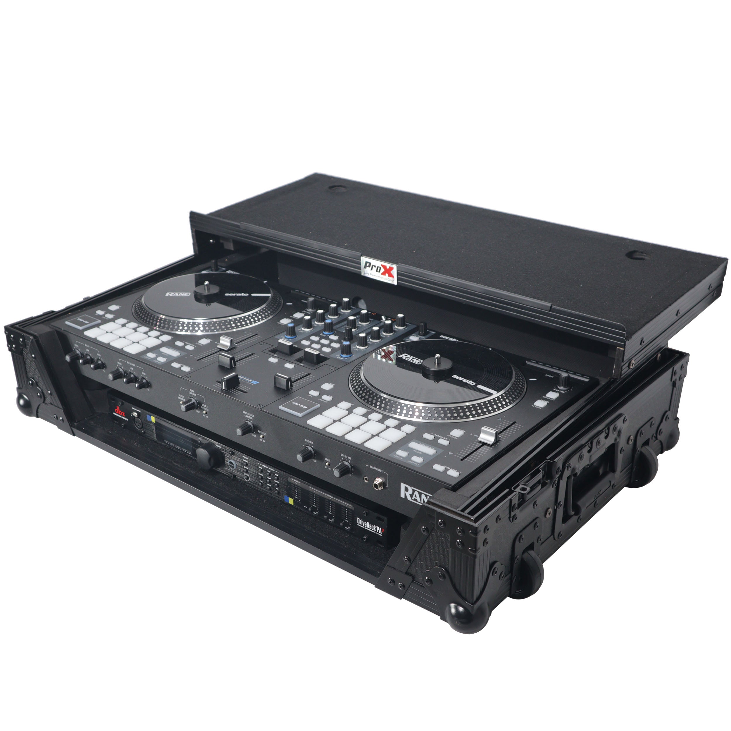 Flight Case For RANE ONE Dj Controller W-Sliding Laptop Shelf & Wheels| Black on Black