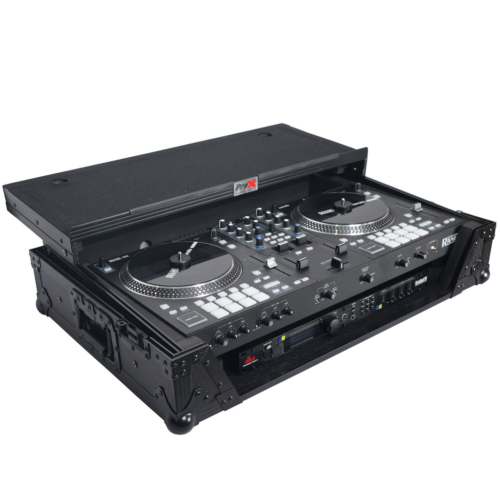 Flight Case For RANE ONE Dj Controller W-Sliding Laptop Shelf & Wheels| Black on Black
