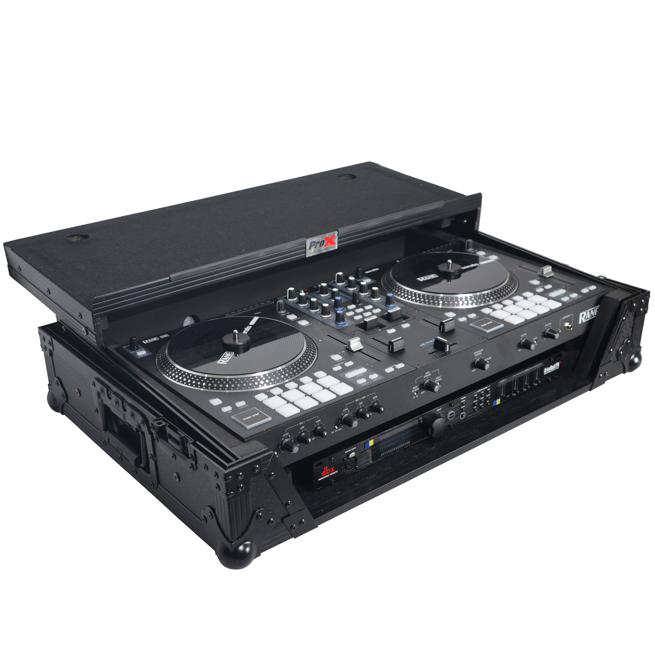 Flight Case For RANE ONE Dj Controller W-Sliding Laptop Shelf & Wheels| Black on Black