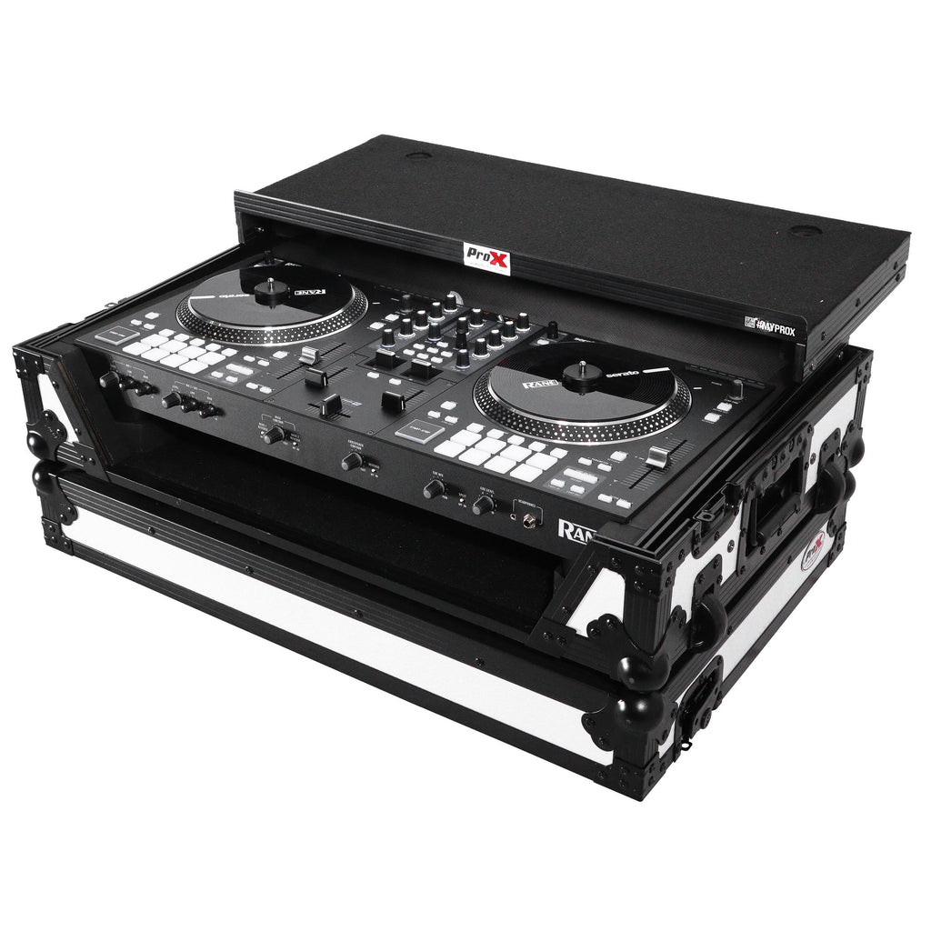 ATA Style Road Case For Rane ONE DJ Controller Limited Edition White Black w/ Sliding Laptop Shelf and Wheels
