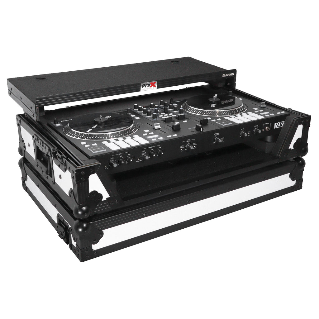 ATA Style Road Case For Rane ONE DJ Controller Limited Edition White Black w/ Sliding Laptop Shelf and Wheels