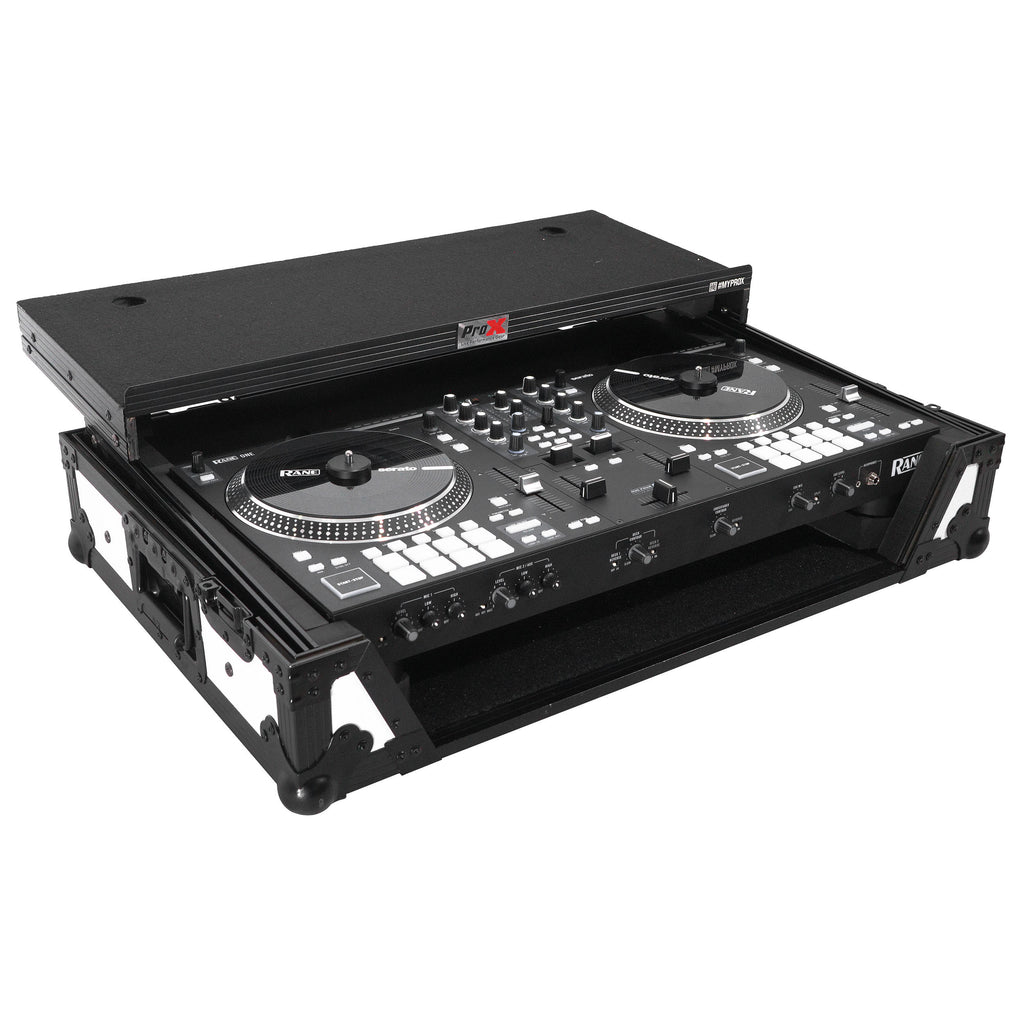 ATA Style Road Case For Rane ONE DJ Controller Limited Edition White Black w/ Sliding Laptop Shelf and Wheels