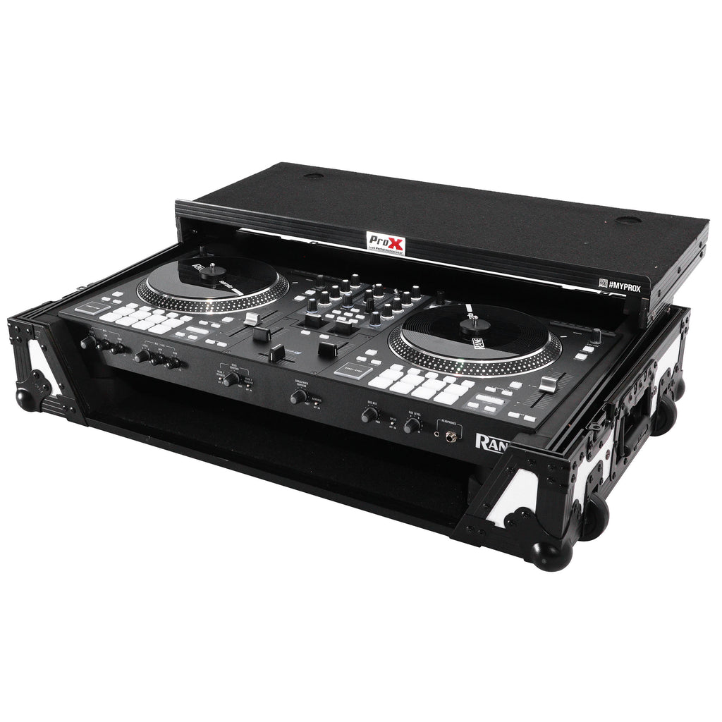 ATA Style Road Case For Rane ONE DJ Controller Limited Edition White Black w/ Sliding Laptop Shelf and Wheels