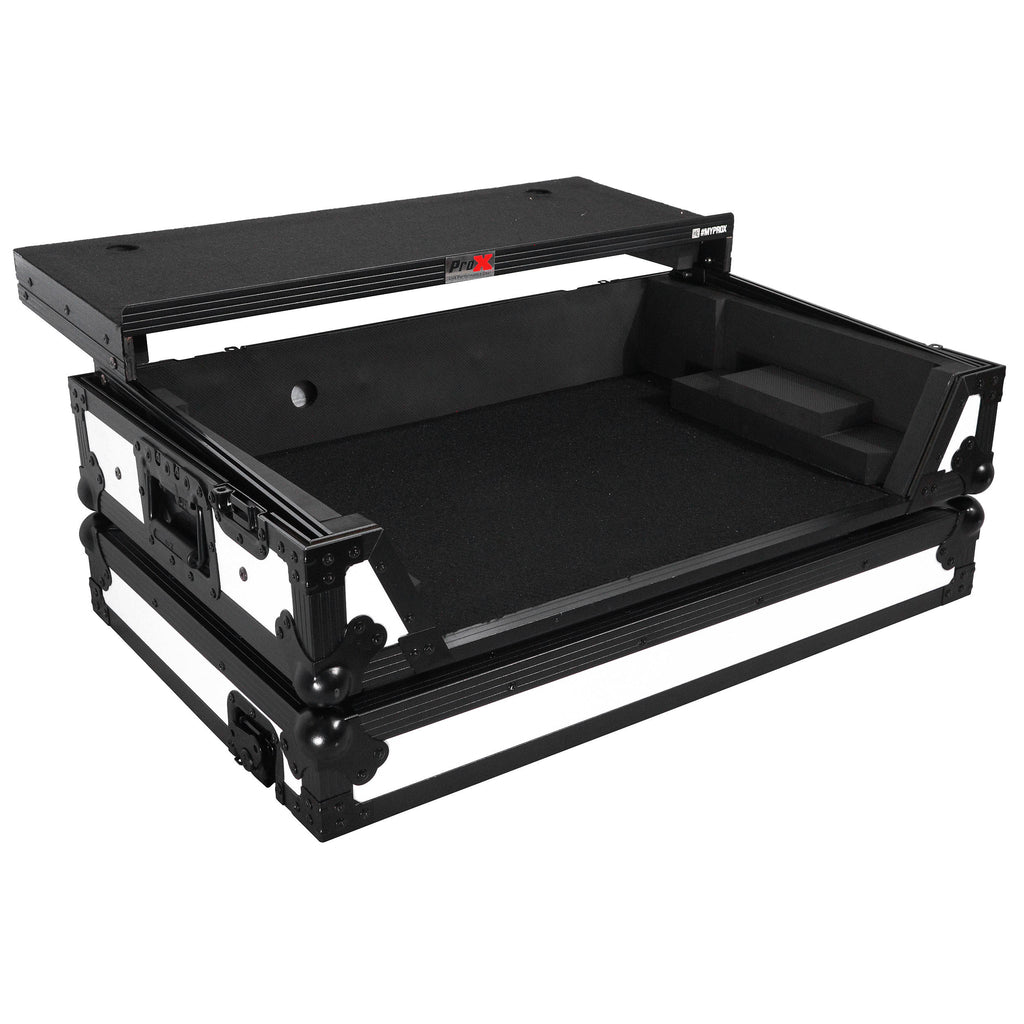 ATA Style Road Case For Rane ONE DJ Controller Limited Edition White Black w/ Sliding Laptop Shelf and Wheels