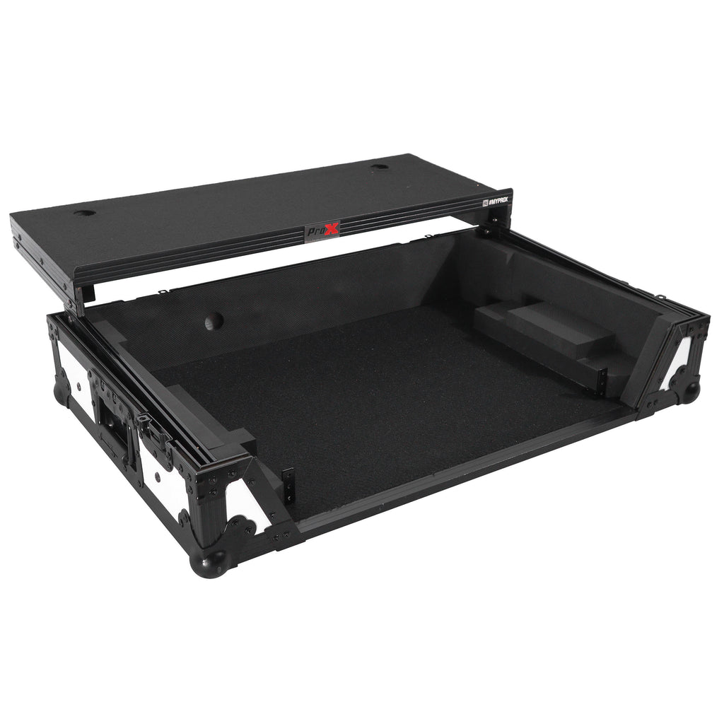 ATA Style Road Case For Rane ONE DJ Controller Limited Edition White Black w/ Sliding Laptop Shelf and Wheels